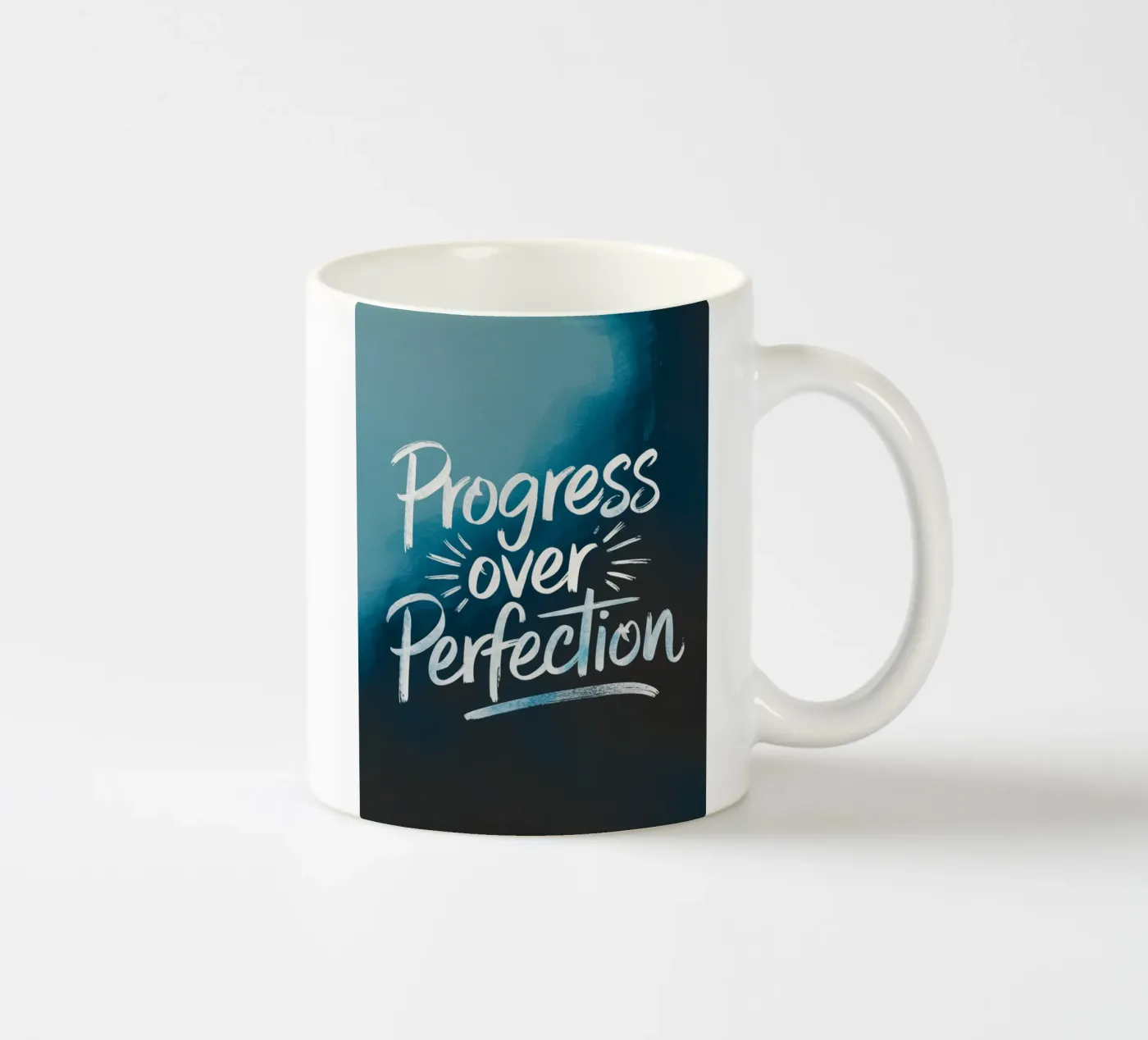 PROGRESS OVER PERFECTION ceramic mug by logic