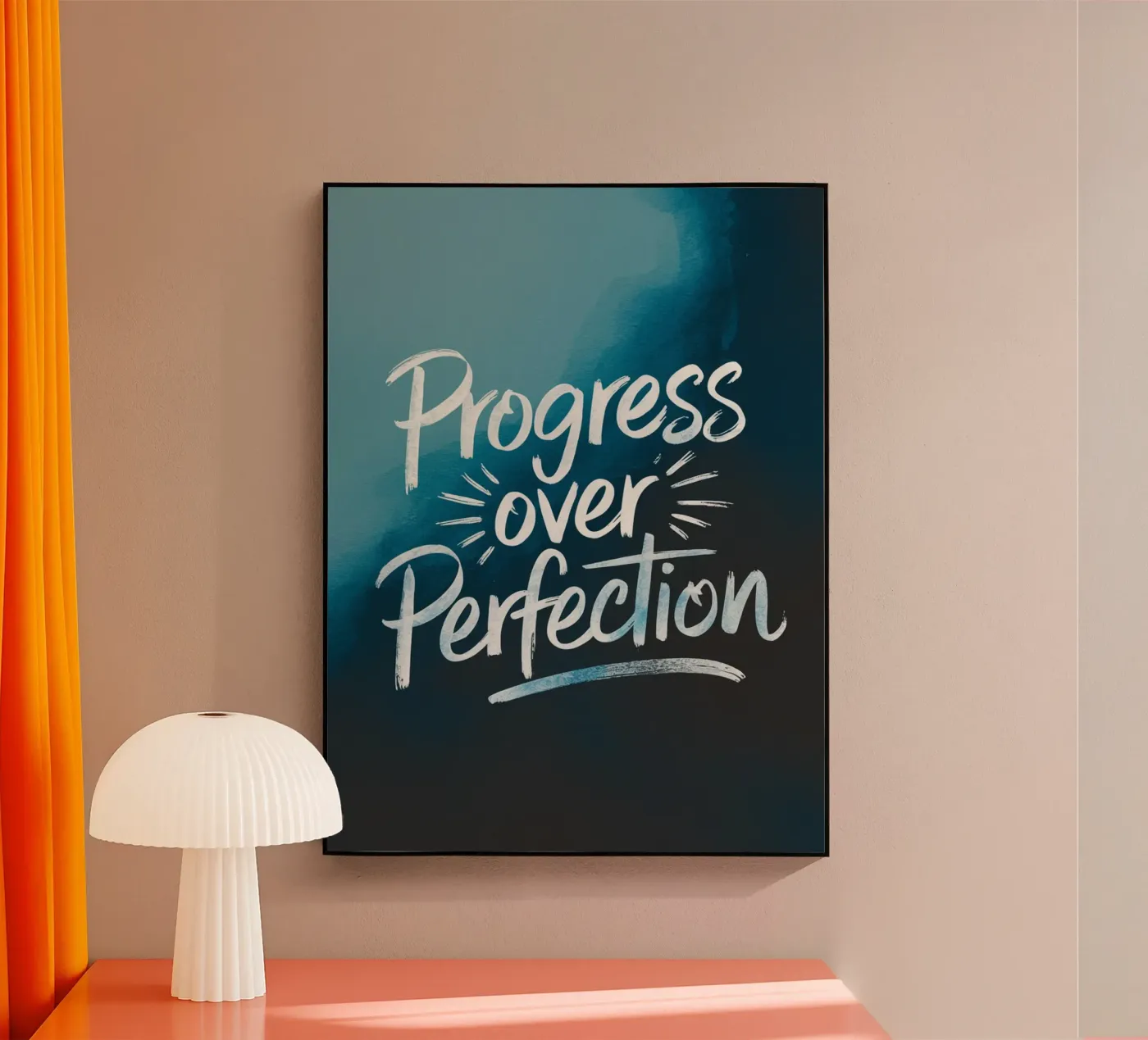 PROGRESS OVER PERFECTION acryl van logic