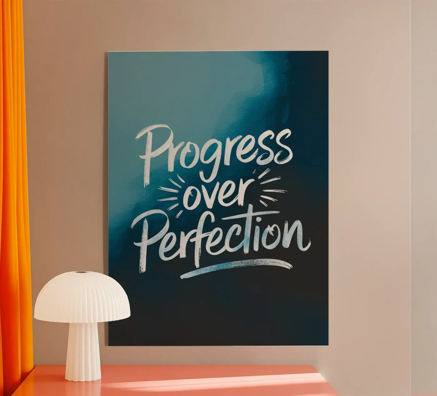 PROGRESS OVER PERFECTION acryl van logic