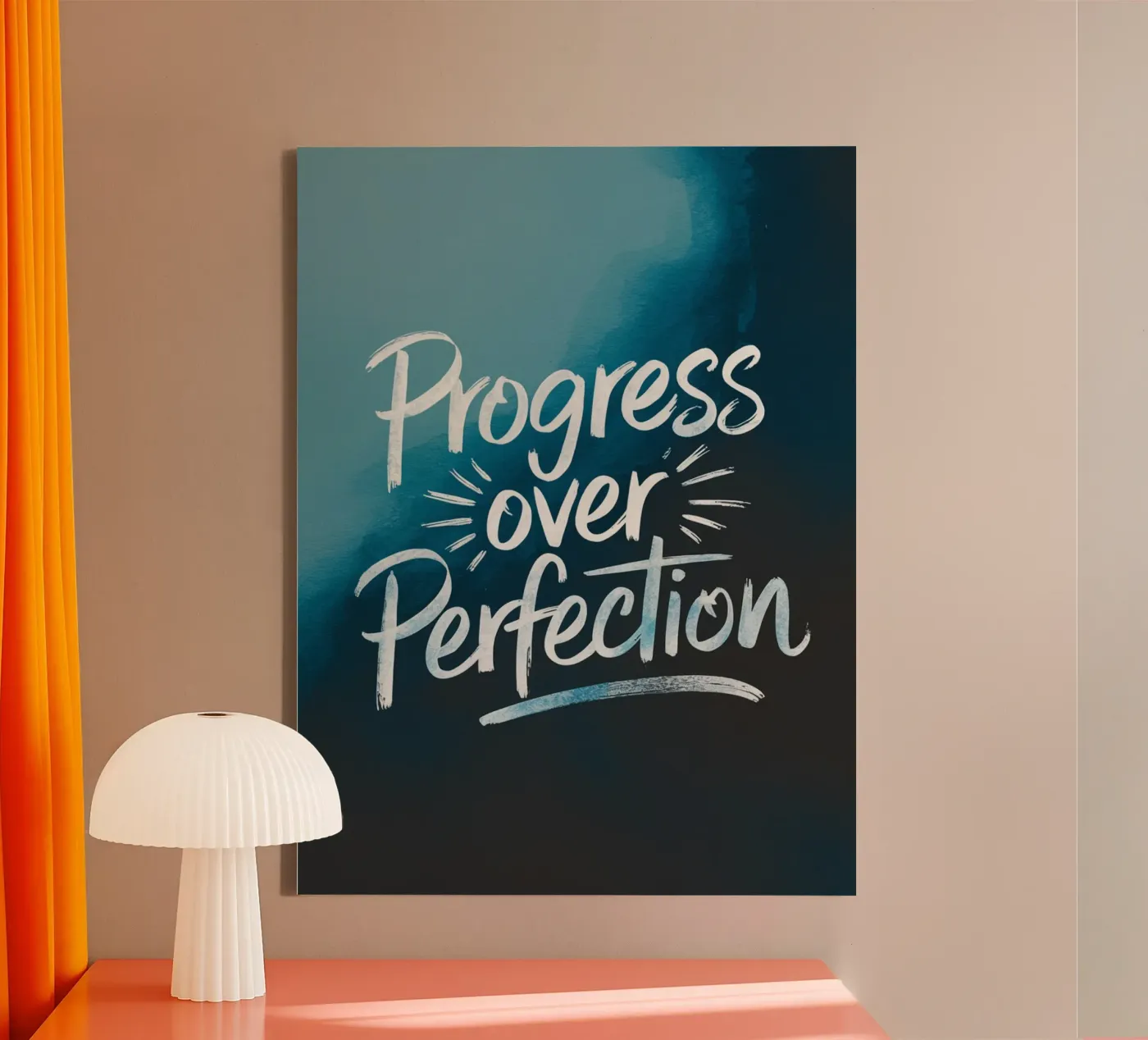 PROGRESS OVER PERFECTION canvas by logic