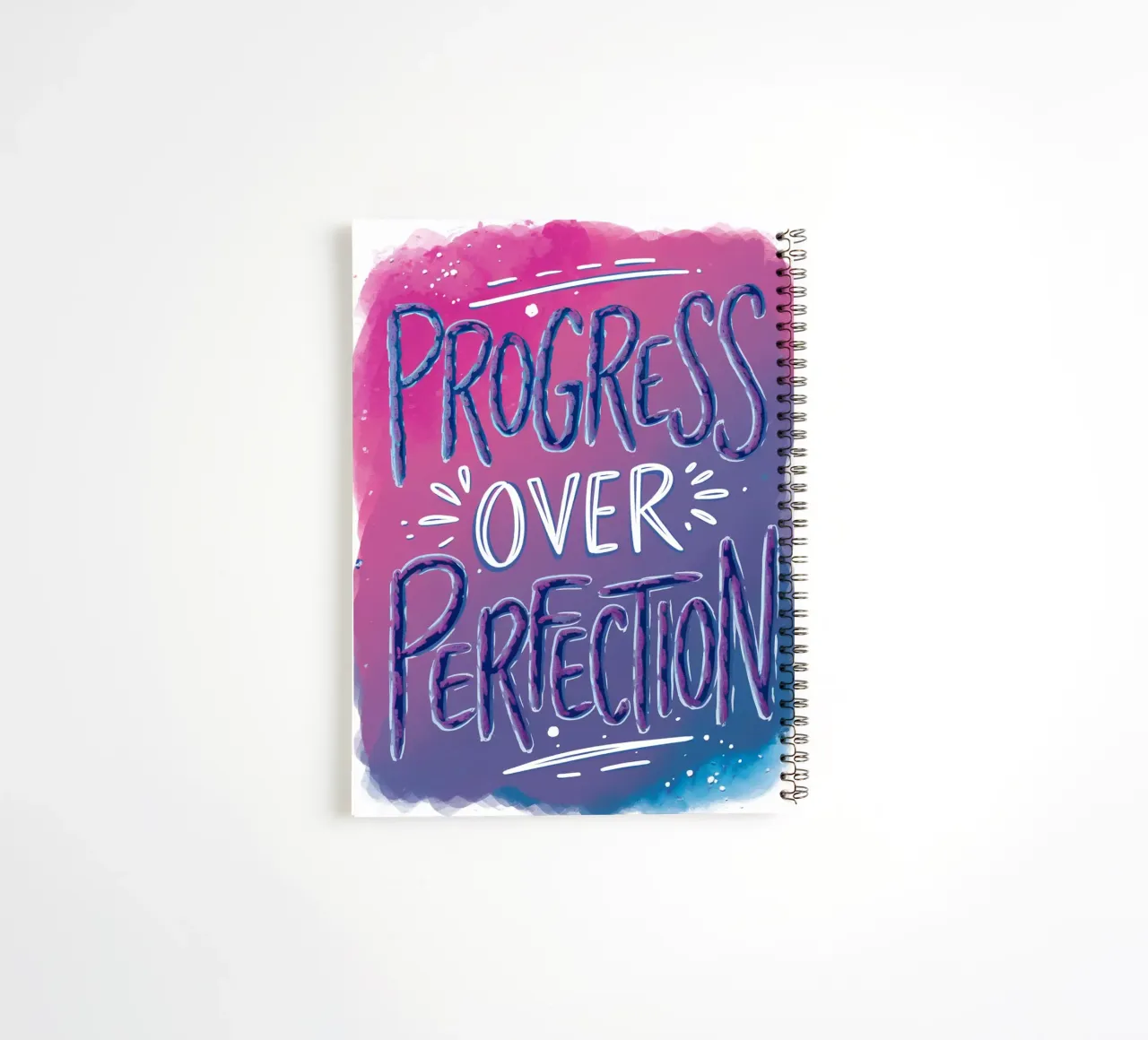 PROGRESS OVER PERFECTION spiral notebook by logic