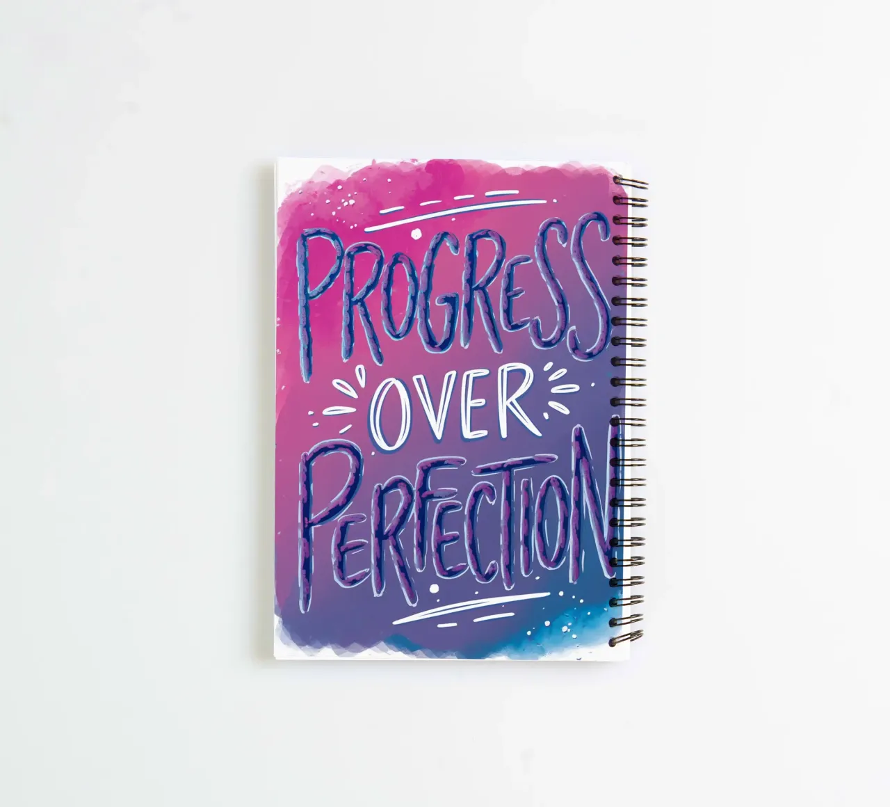 PROGRESS OVER PERFECTION spiral notebook by logic