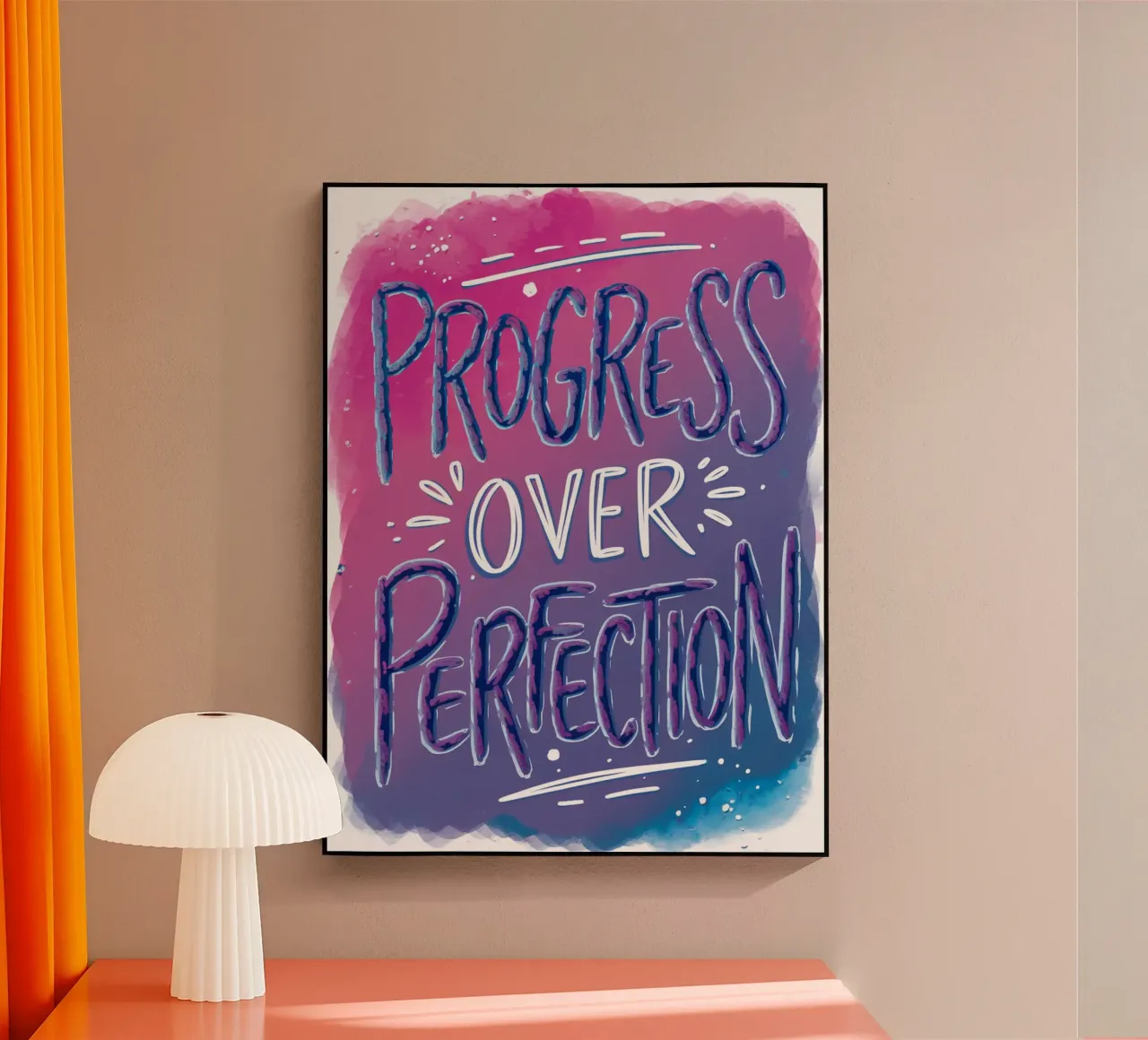 PROGRESS OVER PERFECTION acryl van logic