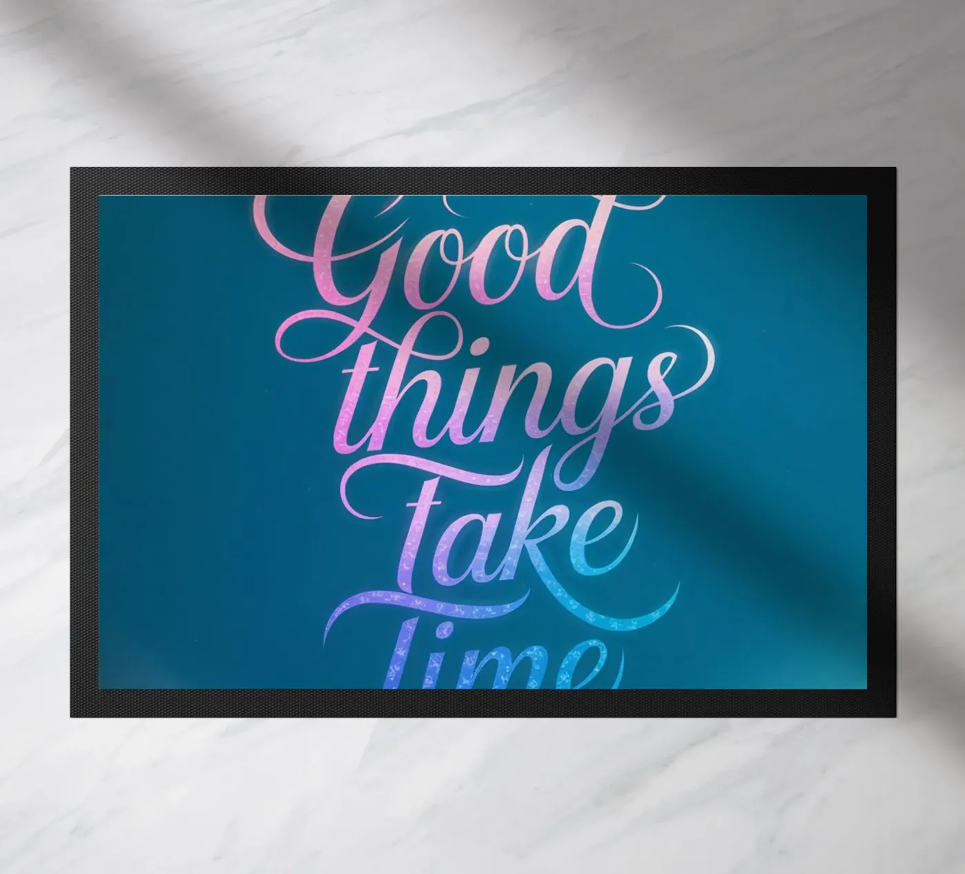 Good things take time doormat by logic