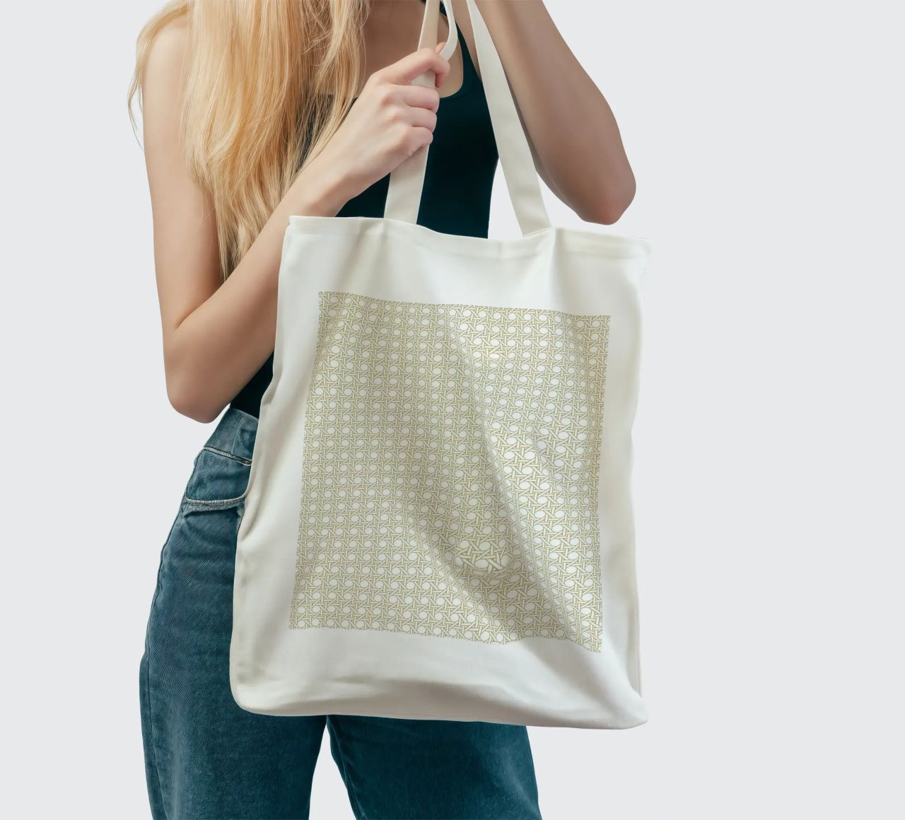 Rattan pattern borsa in juta da apoloprints