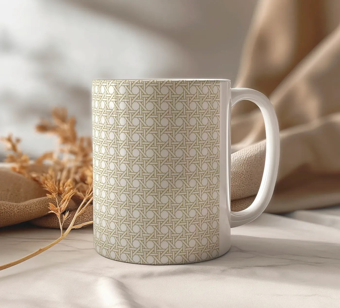 Rattan pattern tazza in ceramica da Apolo Prints