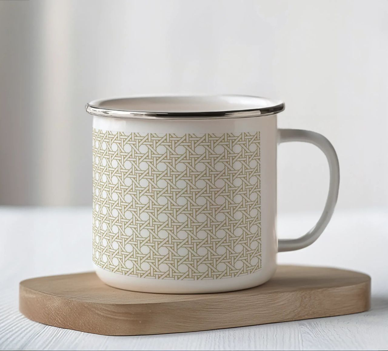 Rattan pattern tazza in smalto da apoloprints