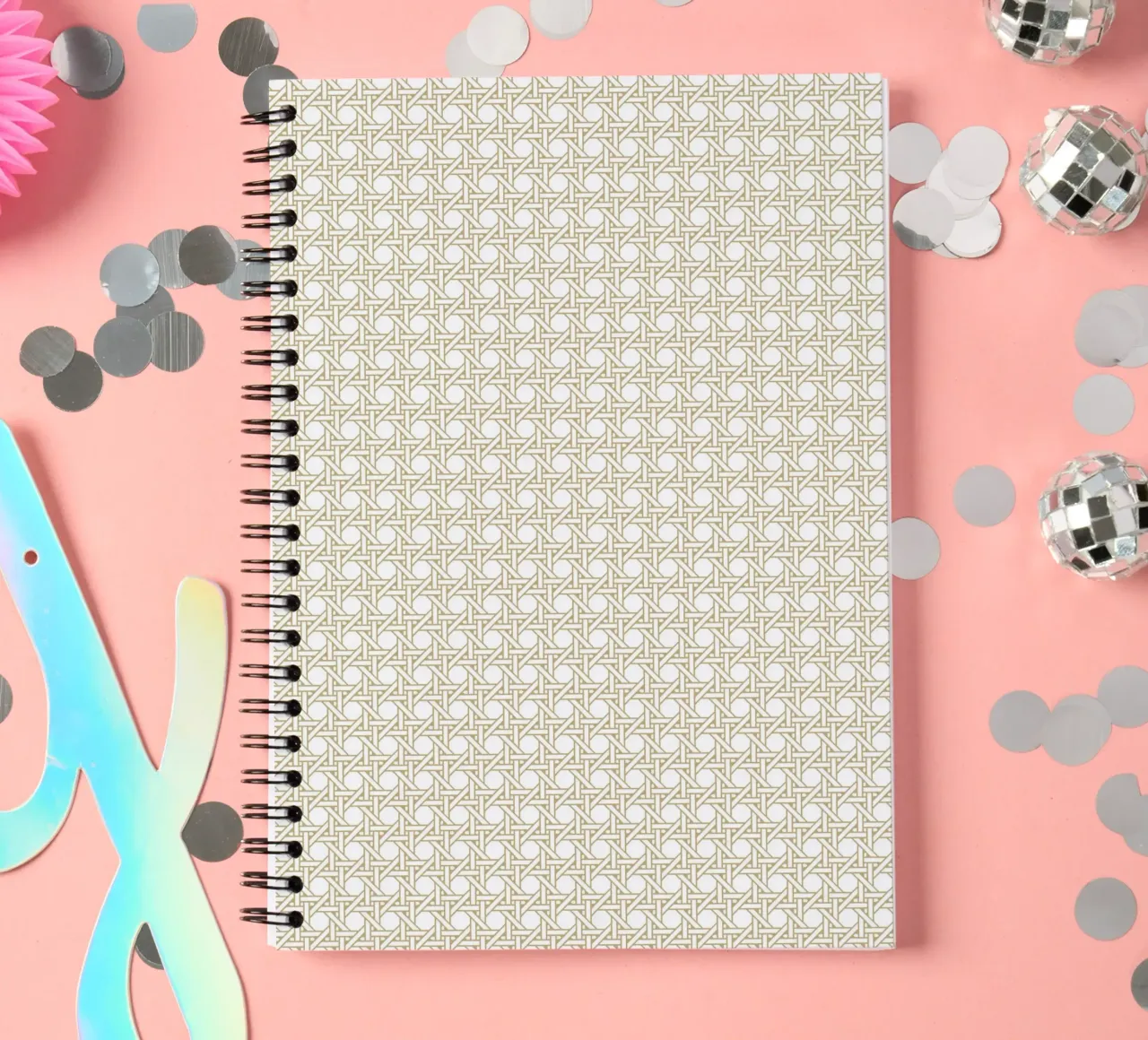 Rattan pattern spiral notebook by apoloprints