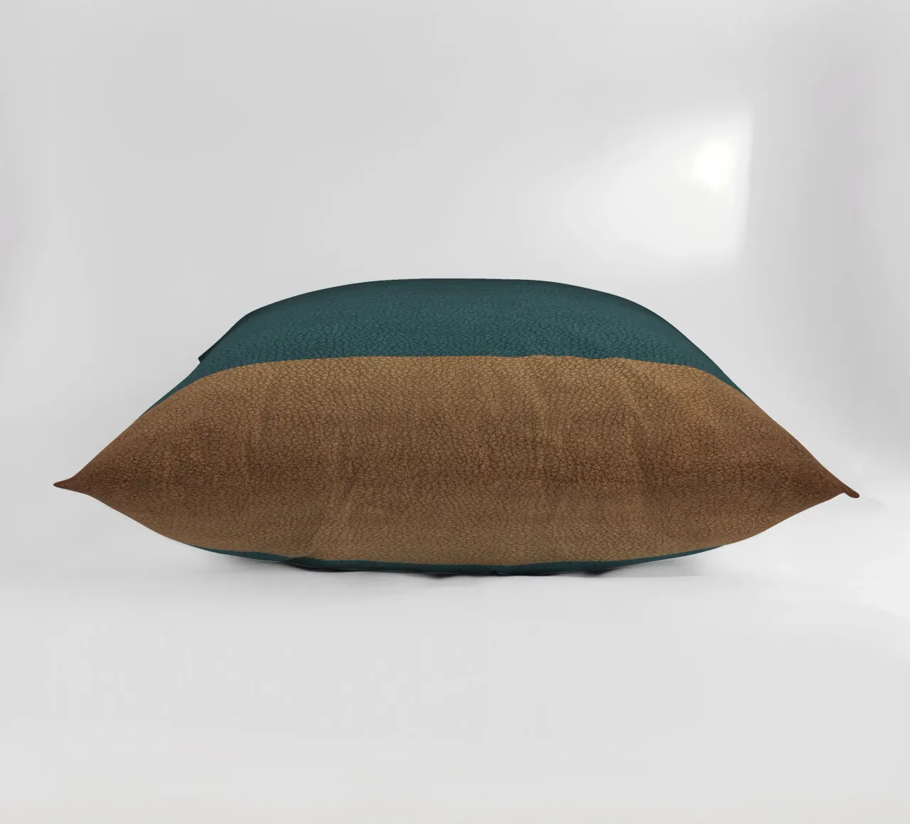 Leather texture teal ocher cuscino da apoloprints