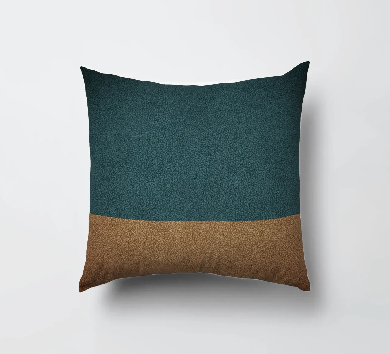 Leather texture teal ocher cuscino da apoloprints