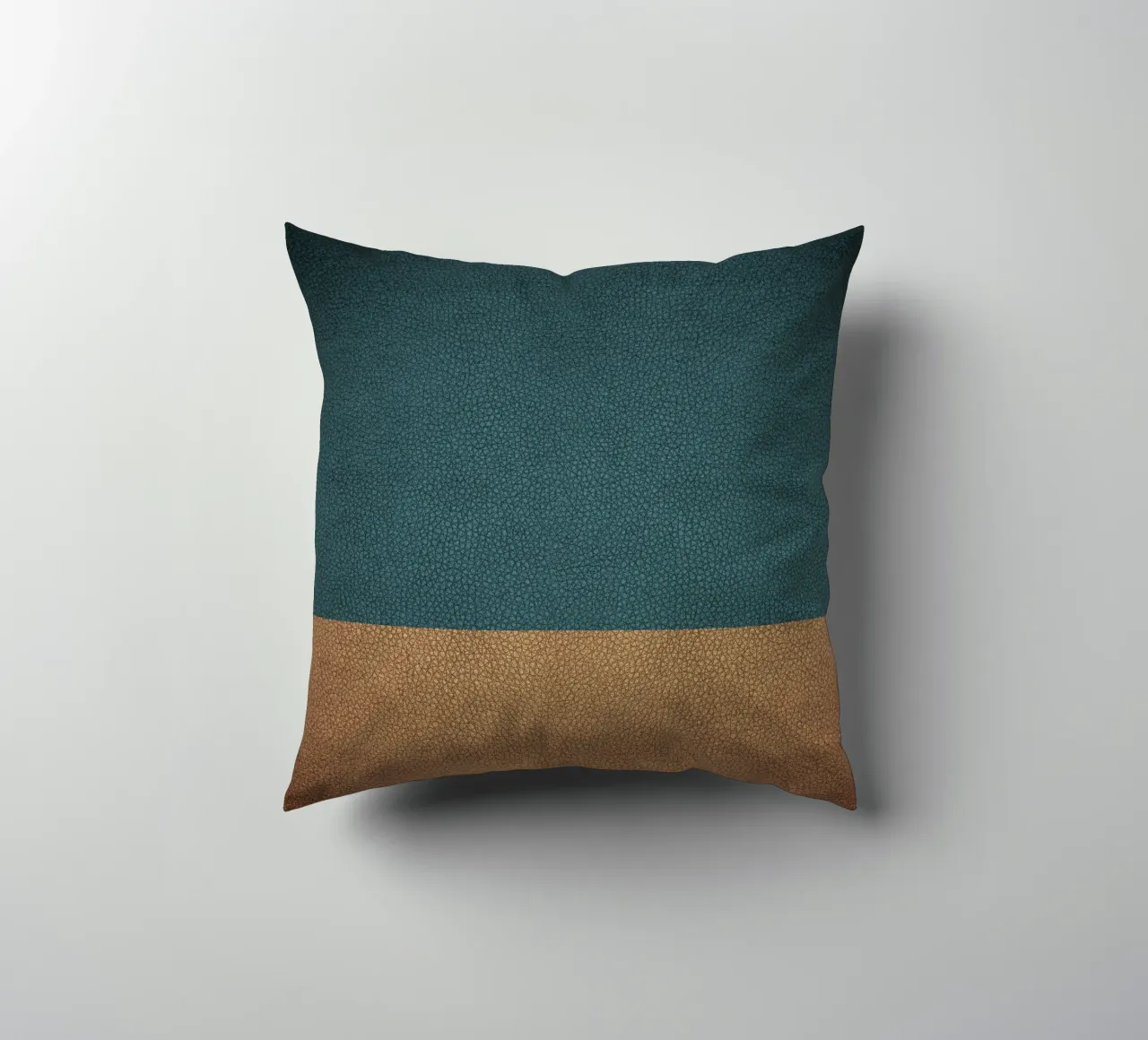 Leather texture teal ocher cuscino da apoloprints
