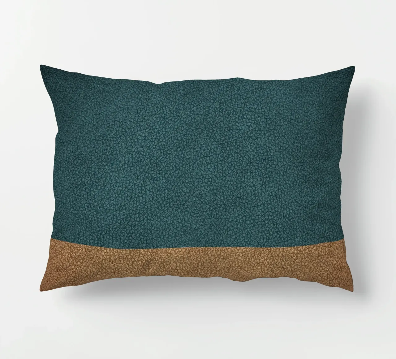 Leather texture teal ocher cuscino da apoloprints