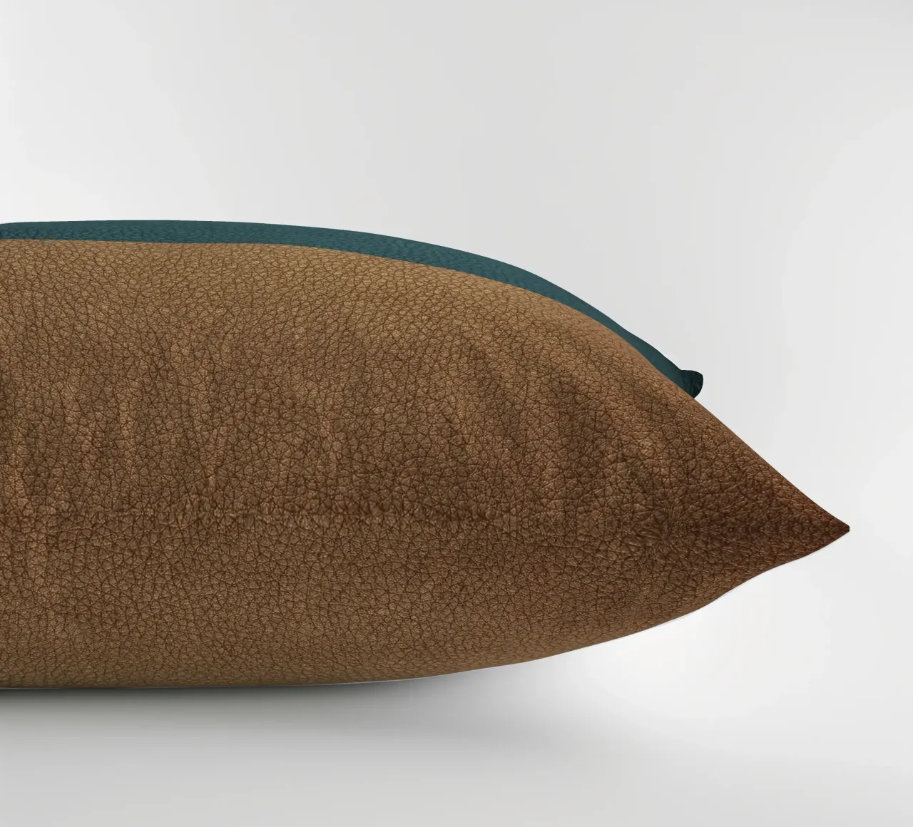 Leather texture teal ocher cuscino da apoloprints