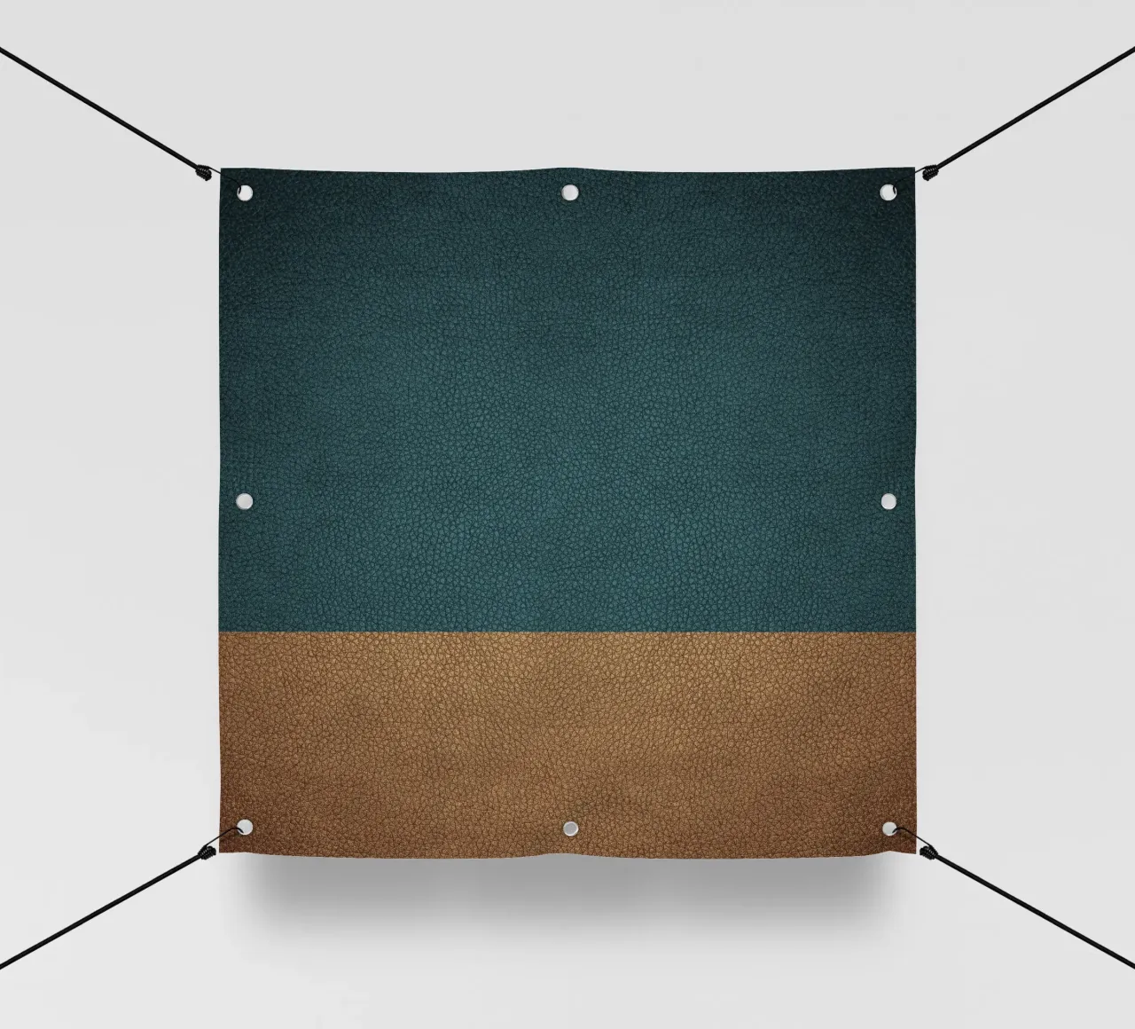 Leather texture teal ocher telo in pvc da apoloprints