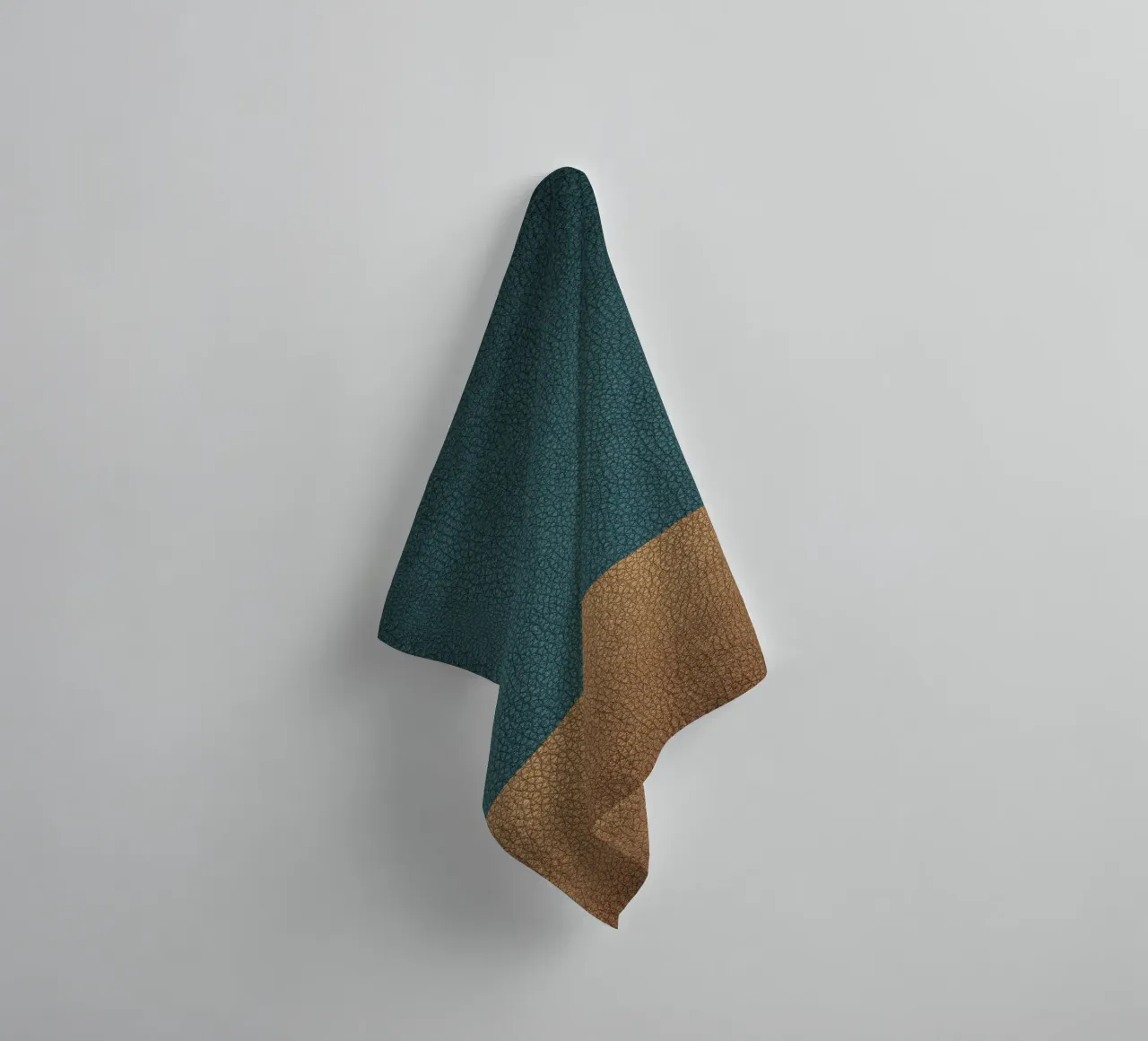 Leather texture teal ocher asciugamano da bagno da apoloprints