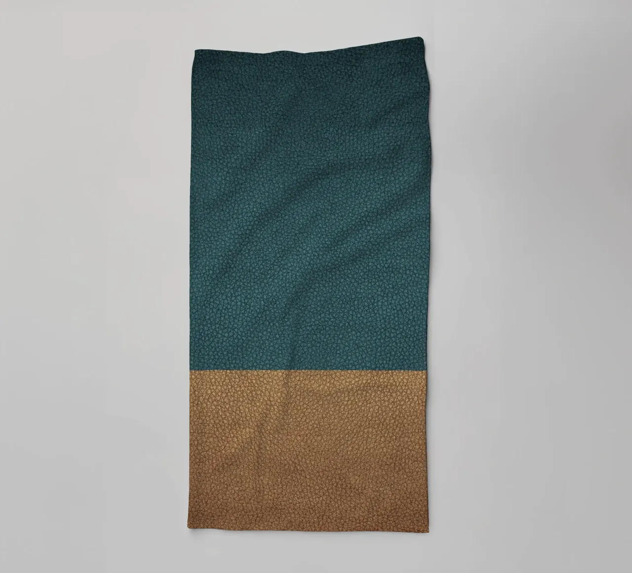 Leather texture teal ocher asciugamano da bagno da apoloprints