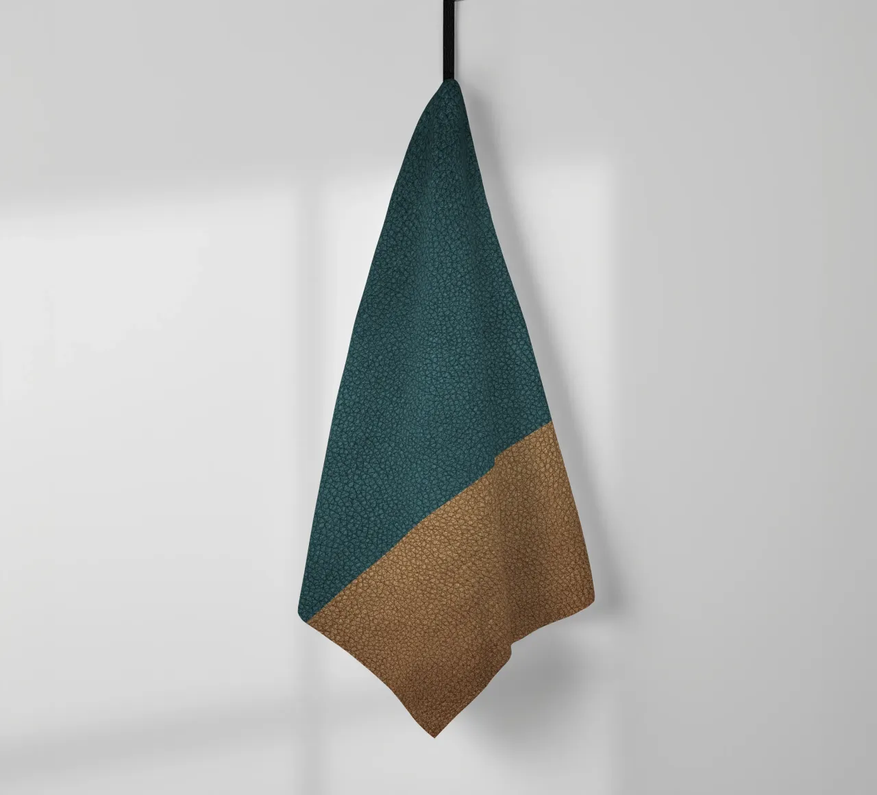 Leather texture teal ocher canovaccio da cucina da apoloprints