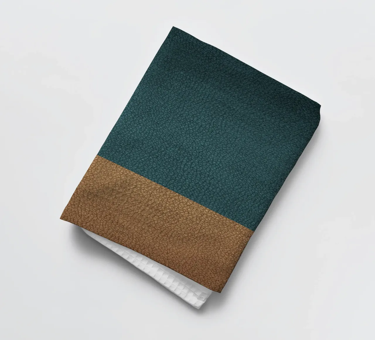 Leather texture teal ocher canovaccio da cucina da apoloprints