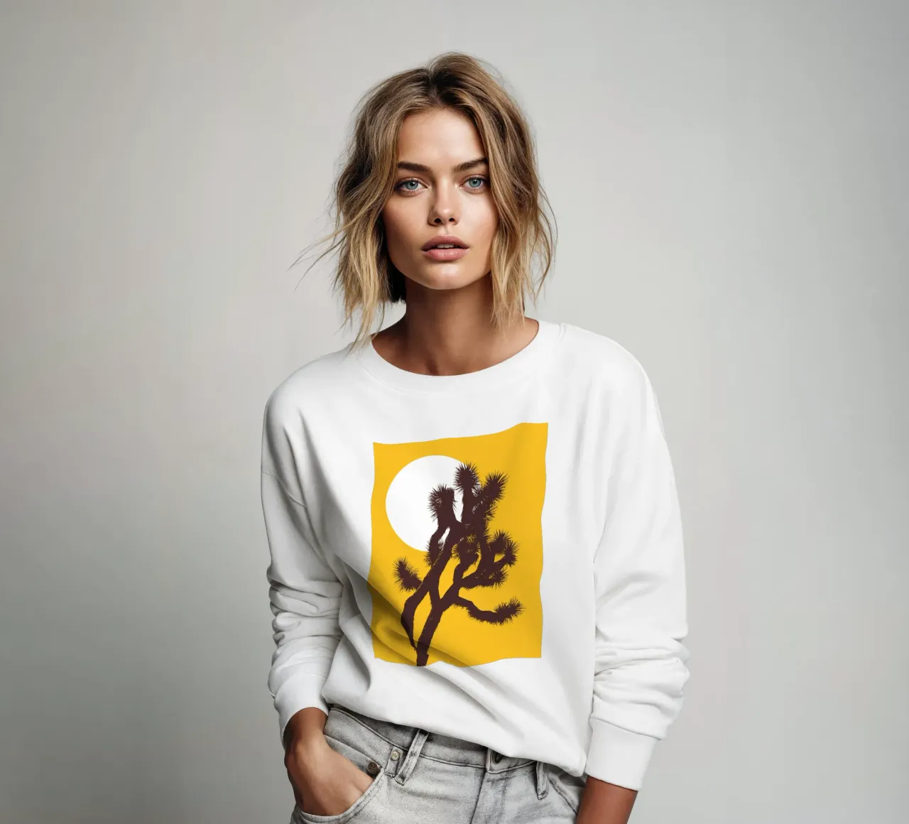 Joshua tree and the moon Sweatshirt von apoloprints