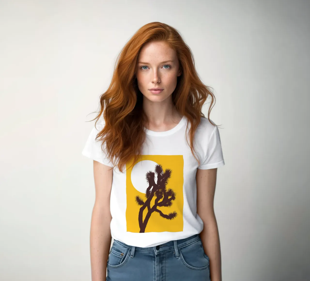 Joshua tree and the moon t-shirt da donna da apoloprints