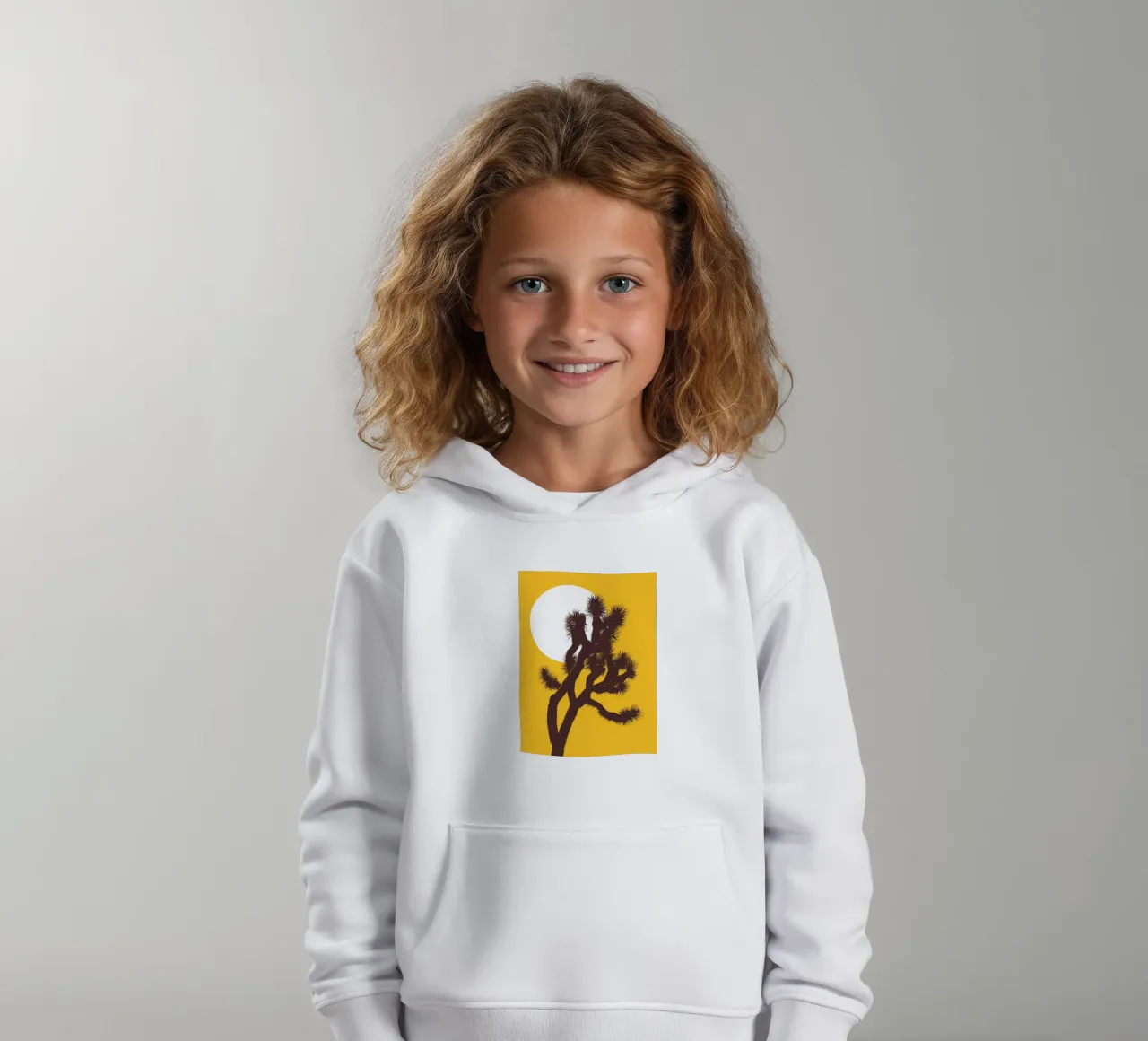 Joshua tree and the moon felpa bambino con cappuccio da apoloprints