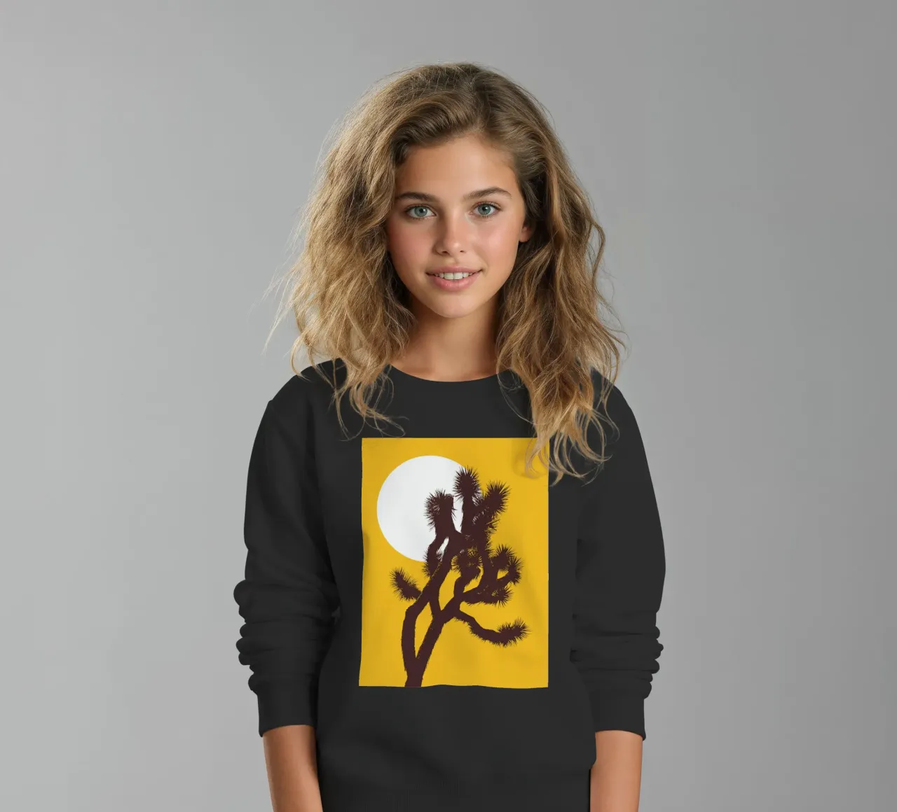 Joshua tree and the moon felpa bambino da apoloprints