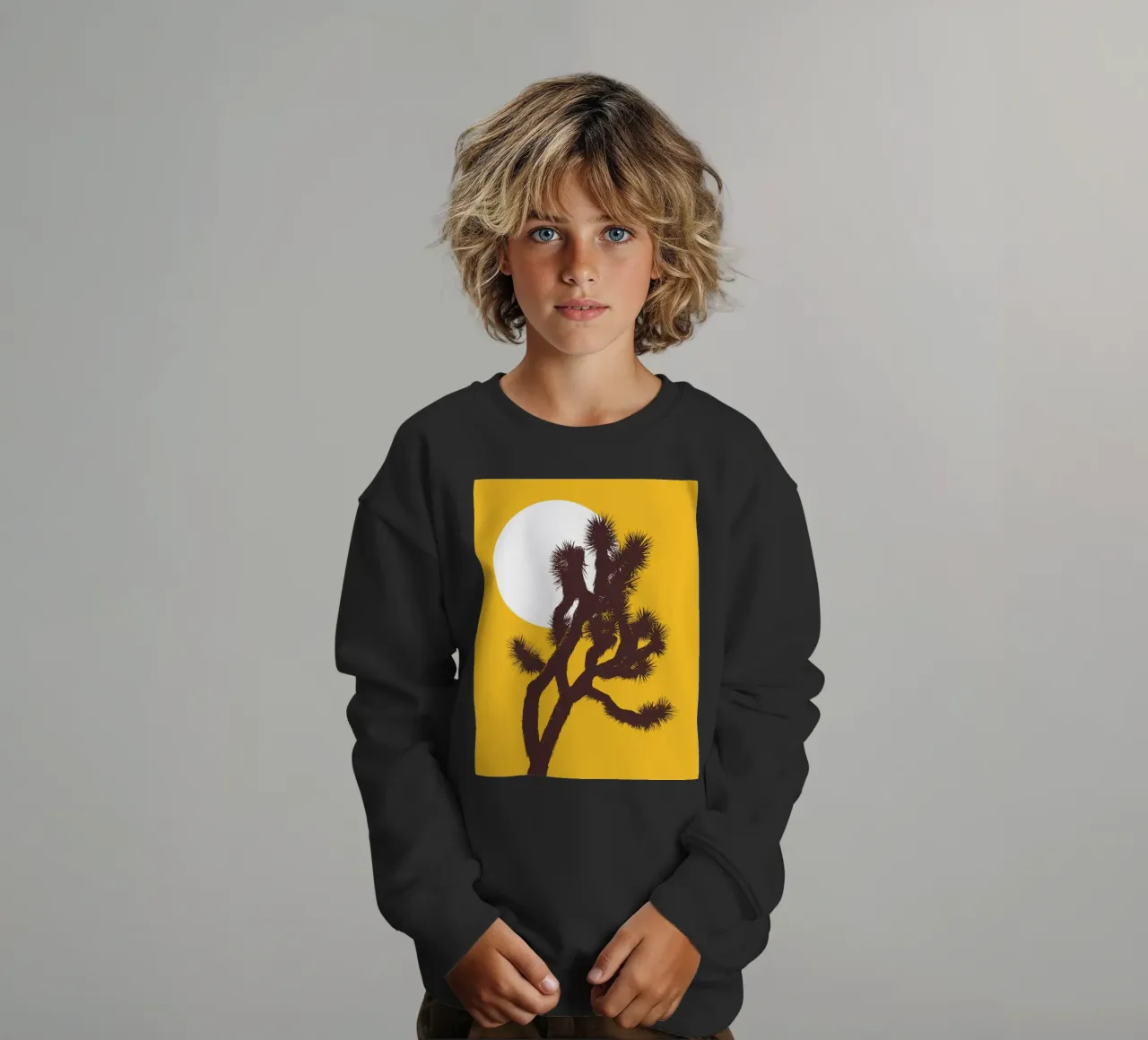 Joshua tree and the moon felpa bambino da apoloprints