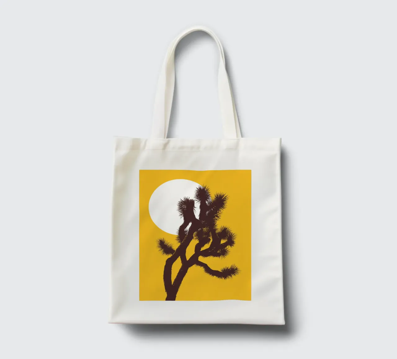 Joshua tree and the moon borsa in juta da apoloprints