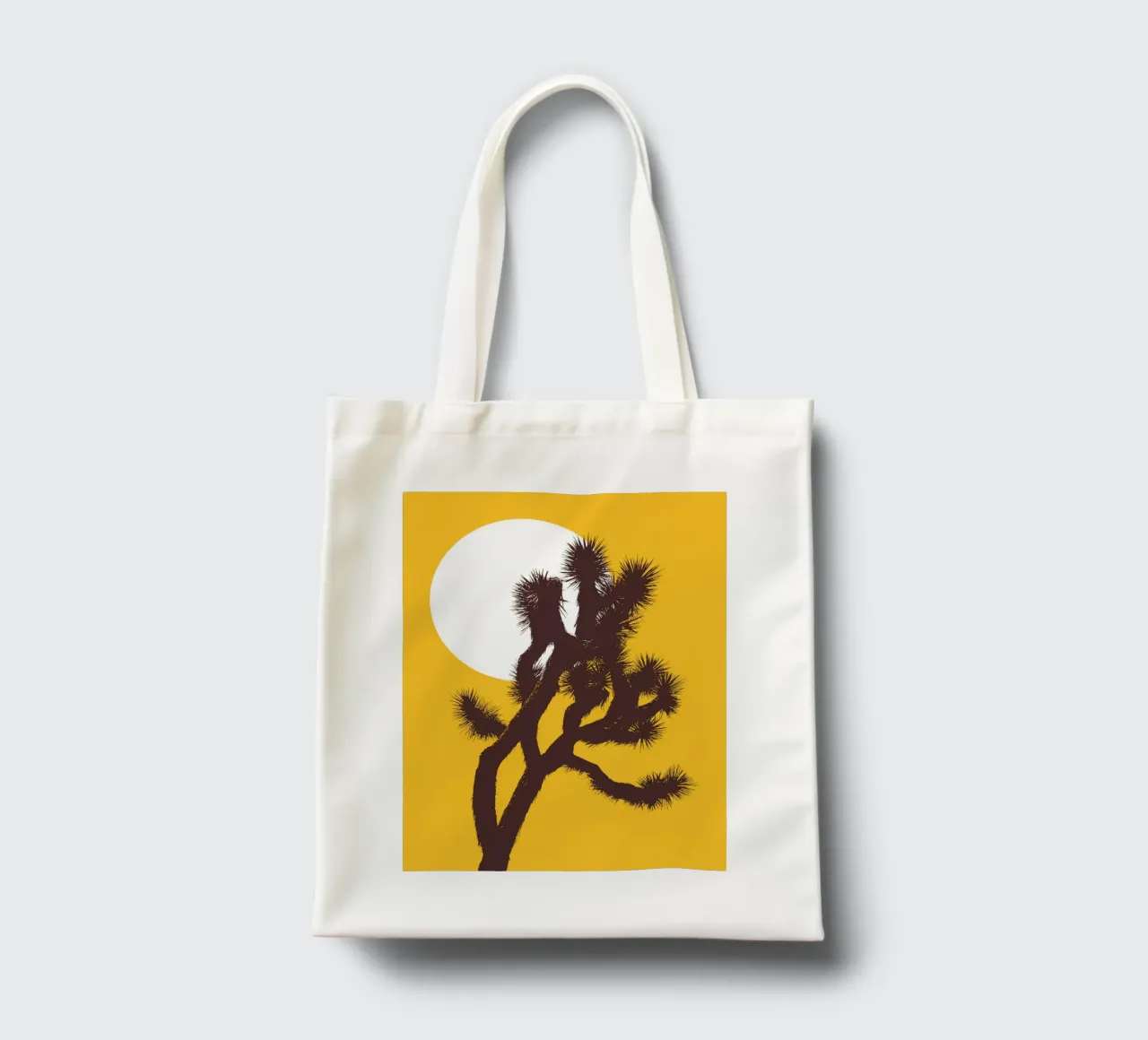 Joshua tree and the moon borsa in juta da apoloprints