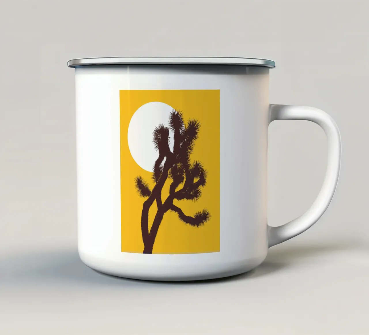 Joshua tree and the moon tazza in smalto da apoloprints
