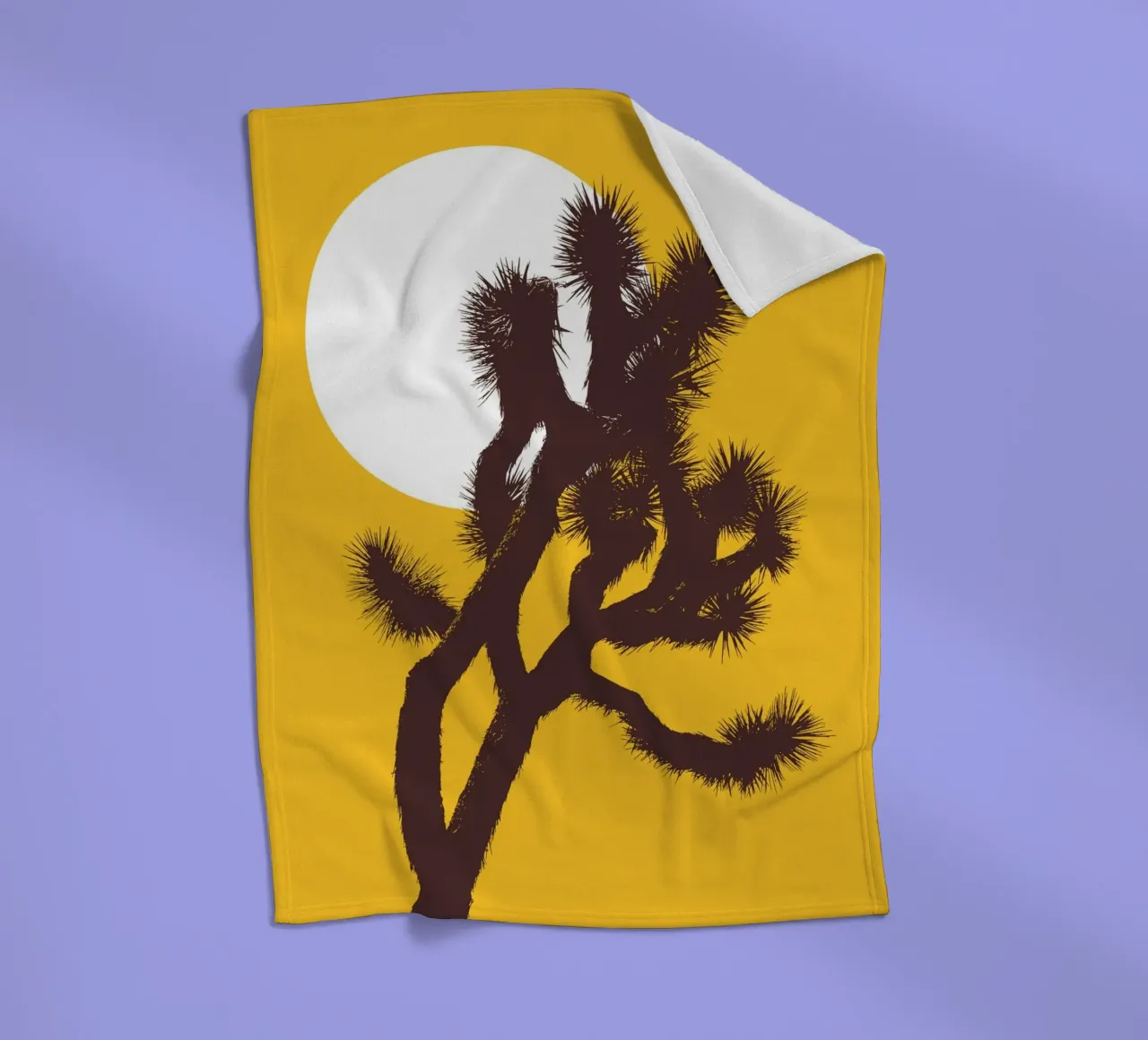 Joshua tree and the moon coperta in pile da apoloprints