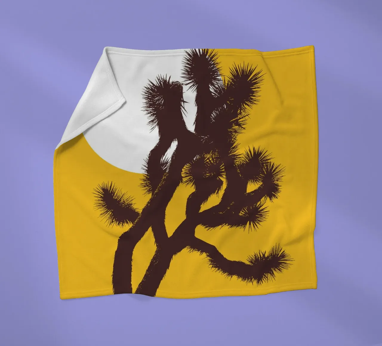 Joshua tree and the moon coperta in pile da apoloprints