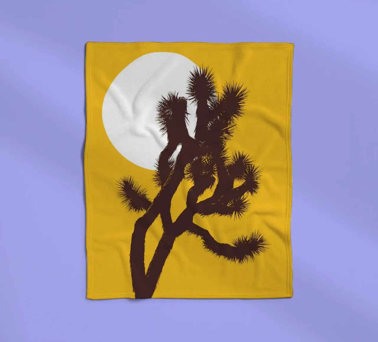 Joshua tree and the moon coperta in pile da apoloprints