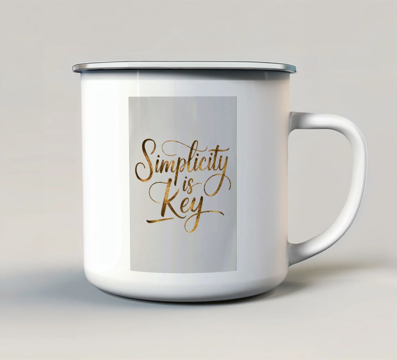 La semplicità è la chiave tazza in smalto da logic