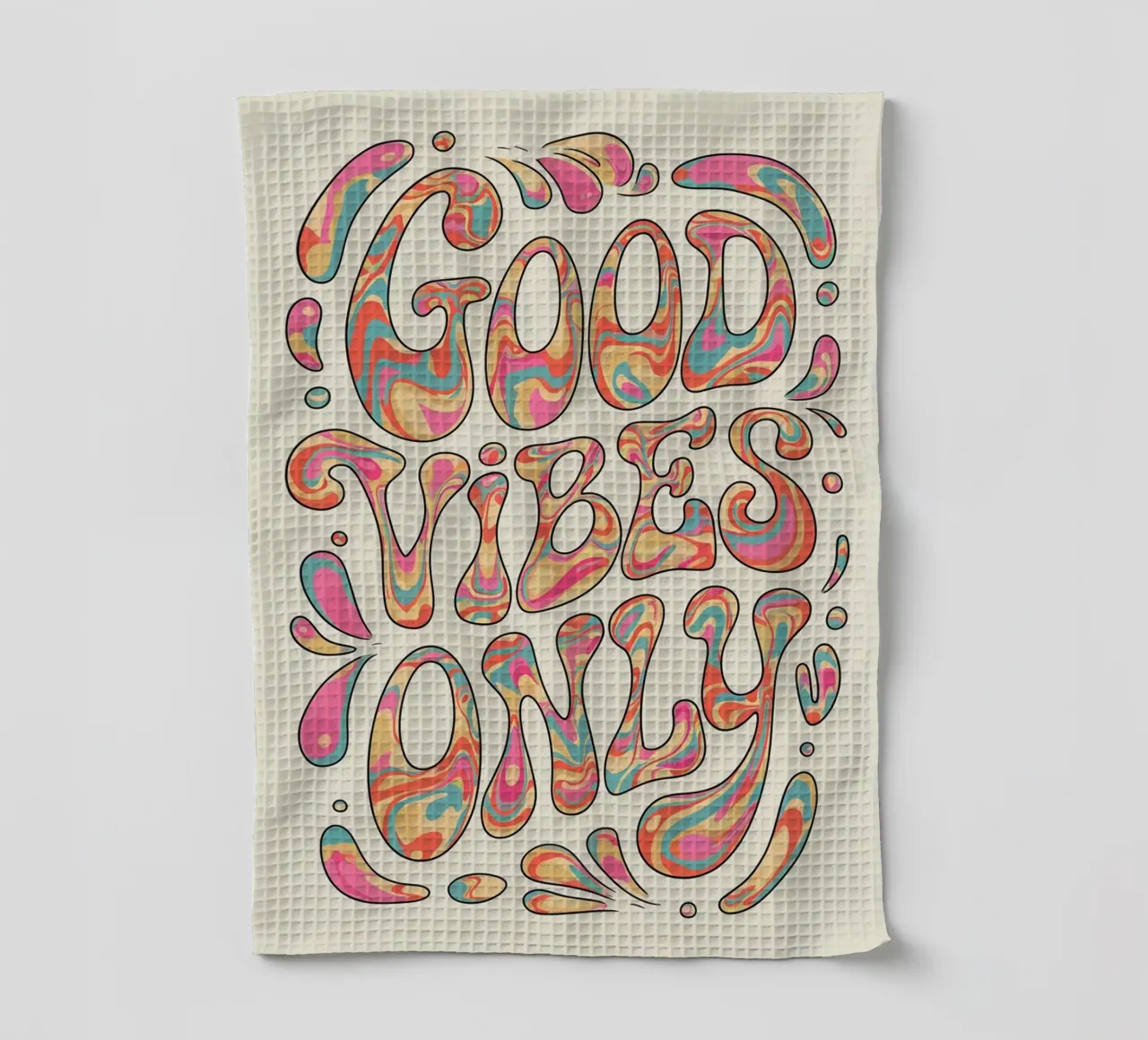 GOOD VIBES ONLY tea towel by logic