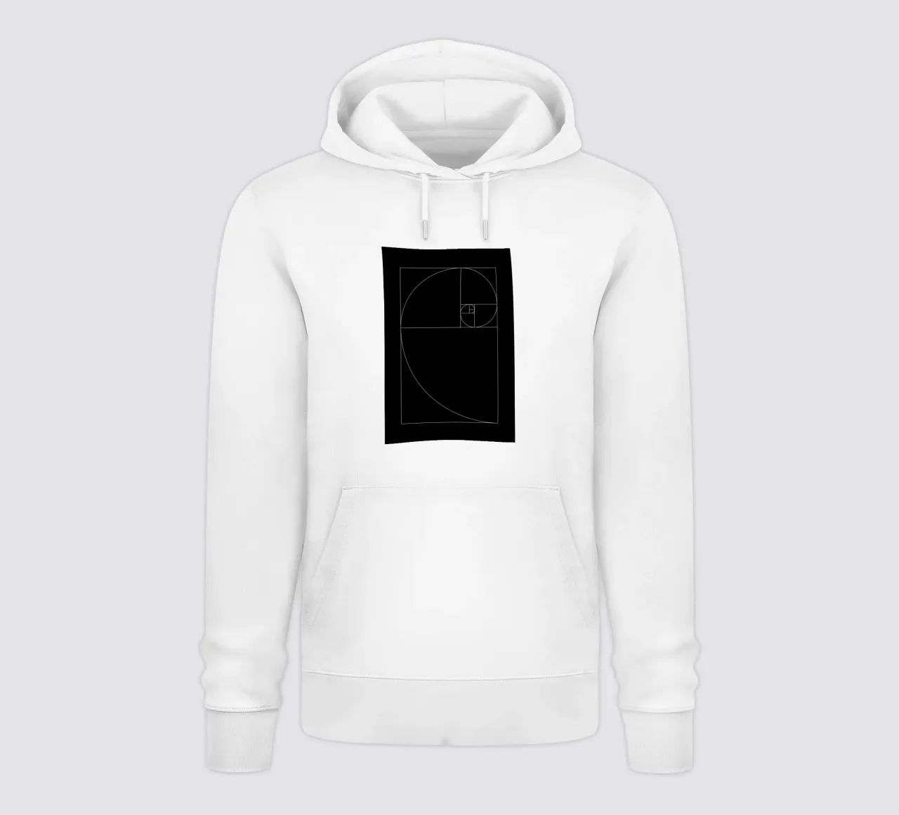Fibonacci black felpa con cappuccio da apoloprints