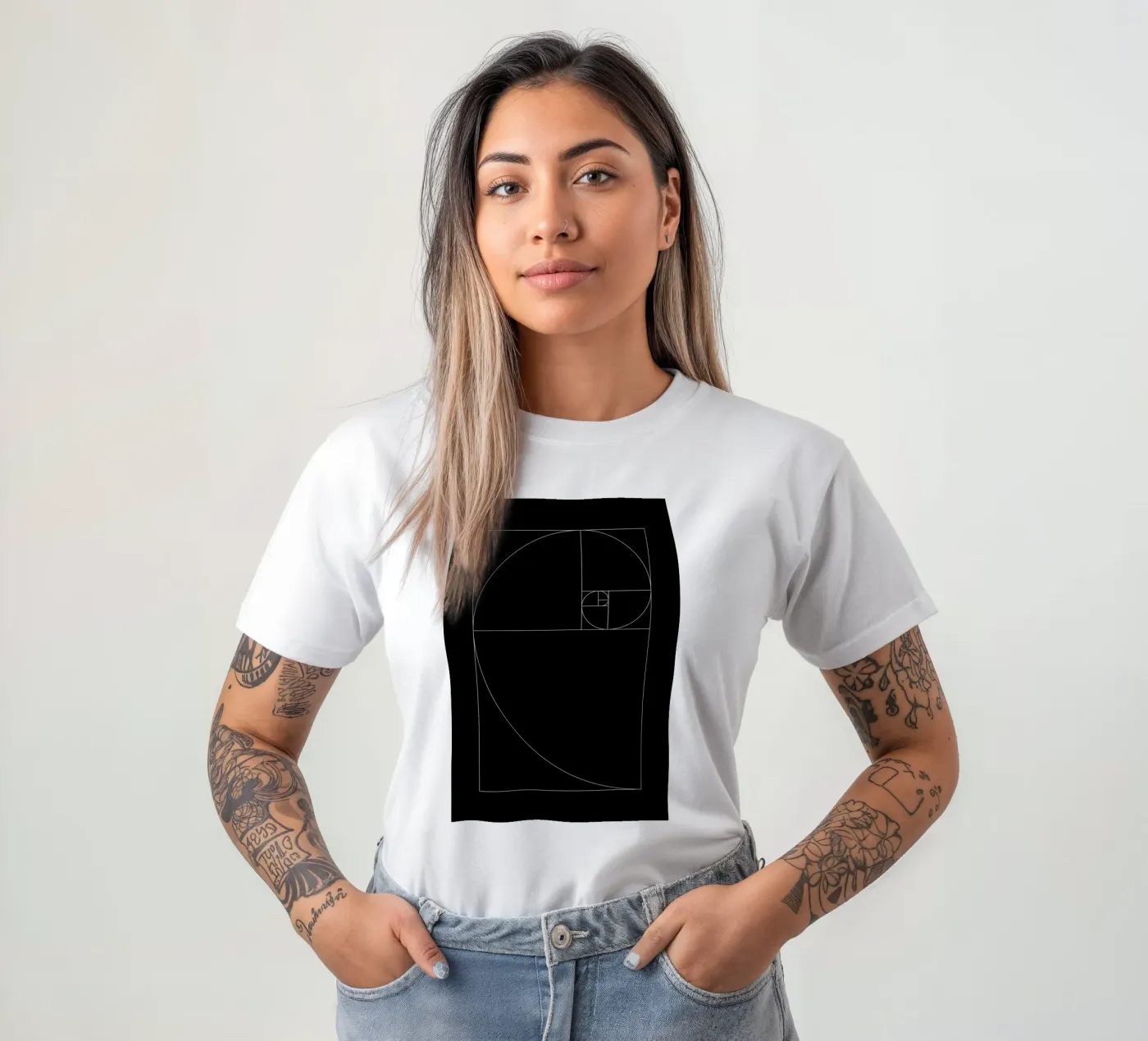 Fibonacci black t-shirt da Apolo Prints