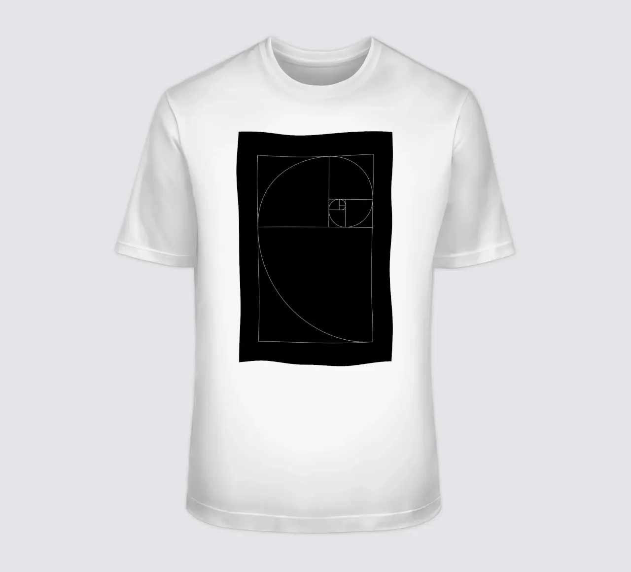 Fibonacci black t-shirt da apoloprints