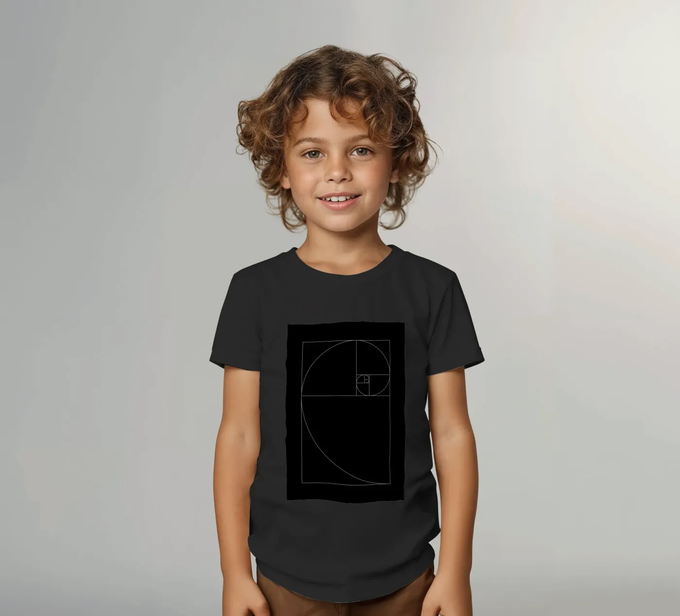 Fibonacci black t-shirt bambini da Apolo Prints