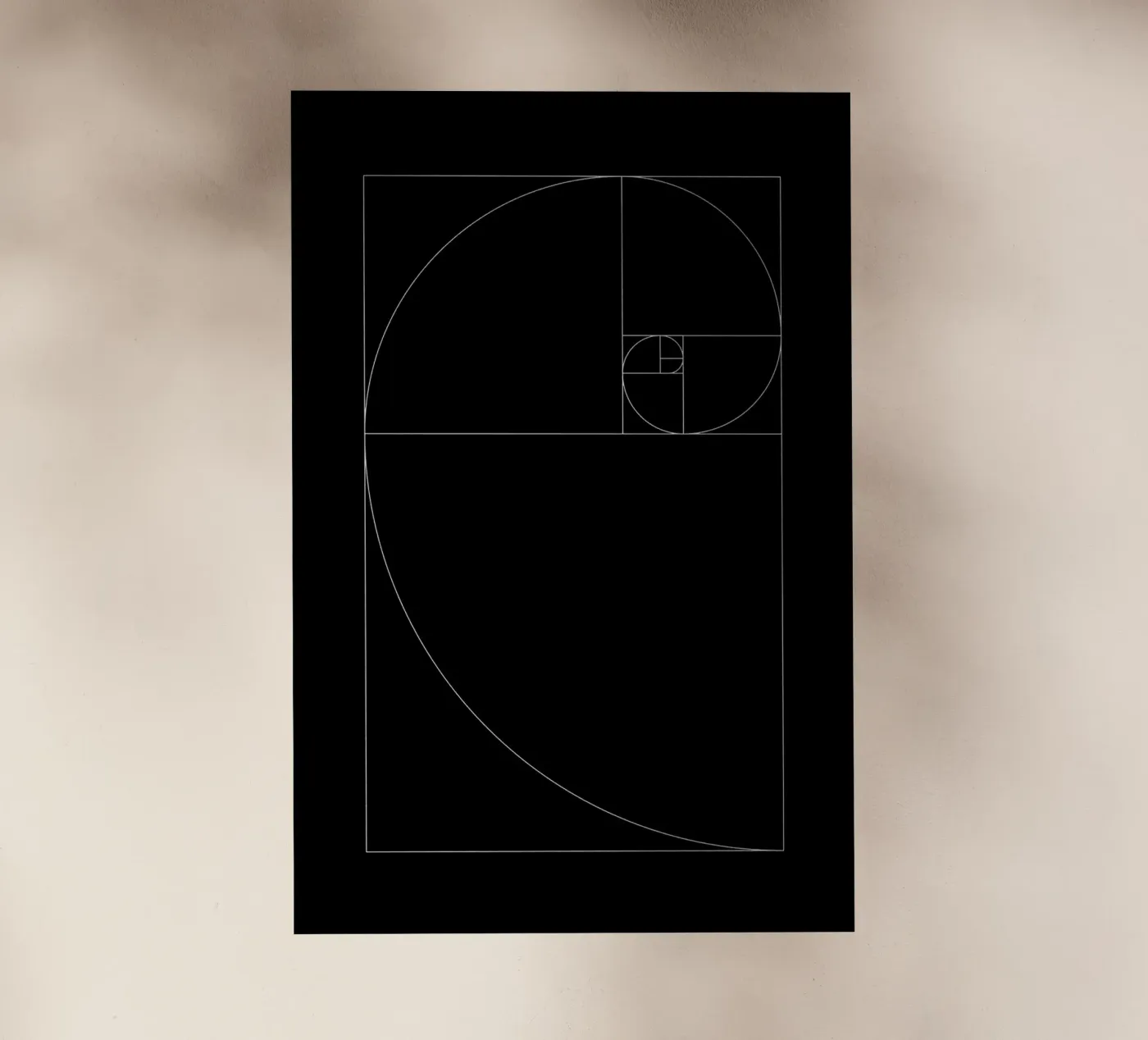 Fibonacci black pellicola backlit da Apolo Prints