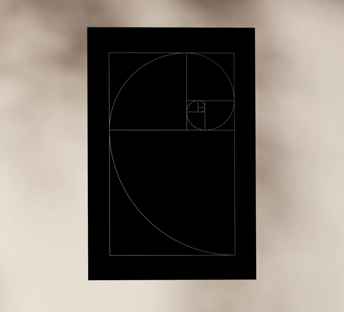 Fibonacci black pellicola backlit da Apolo Prints