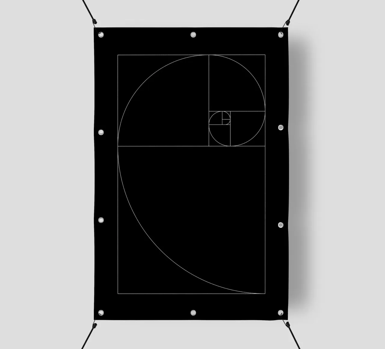 Fibonacci black telo in pvc da apoloprints
