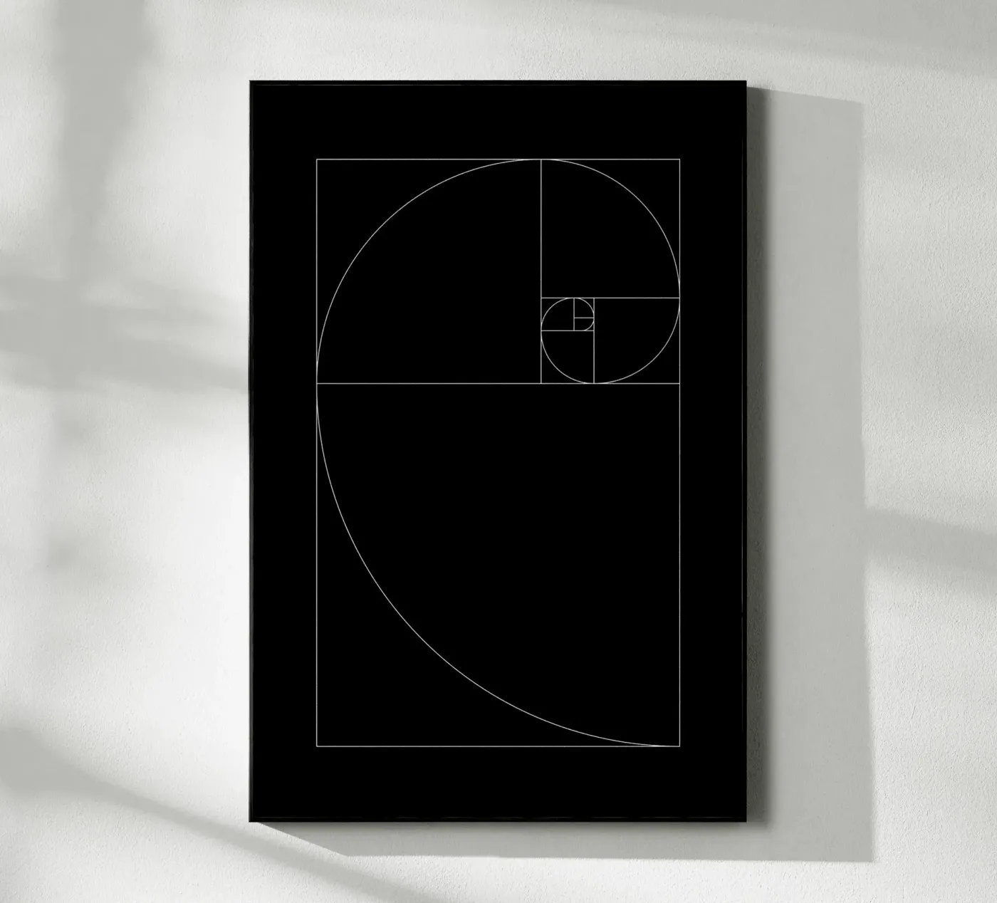 Fibonacci black plexiglass da Apolo Prints