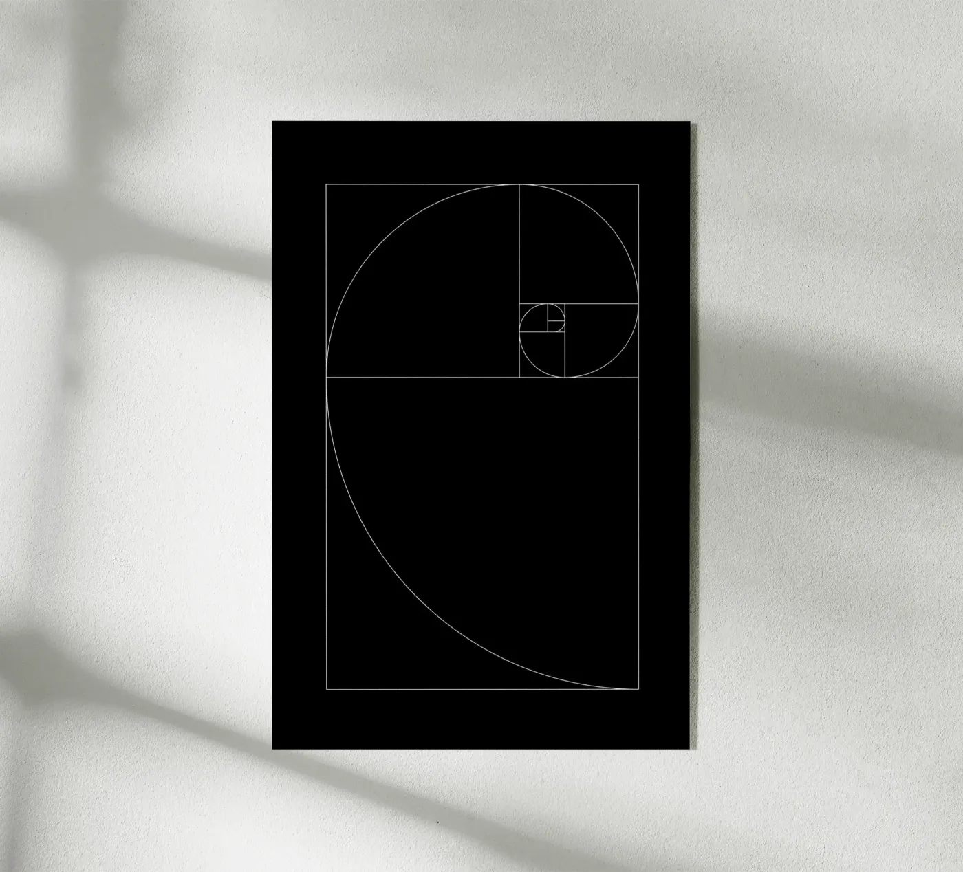 Fibonacci black plexiglass da Apolo Prints
