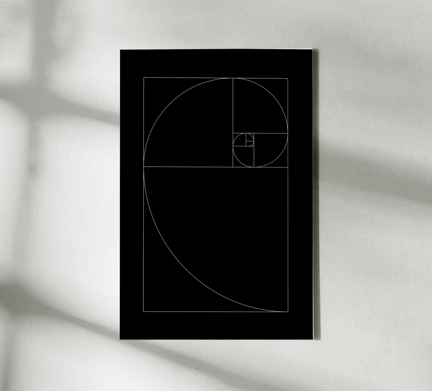 Fibonacci black tela da Apolo Prints