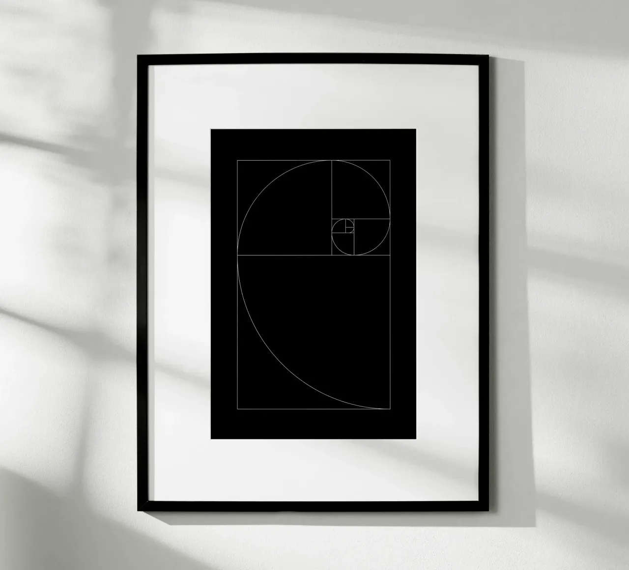 Fibonacci black poster da apoloprints