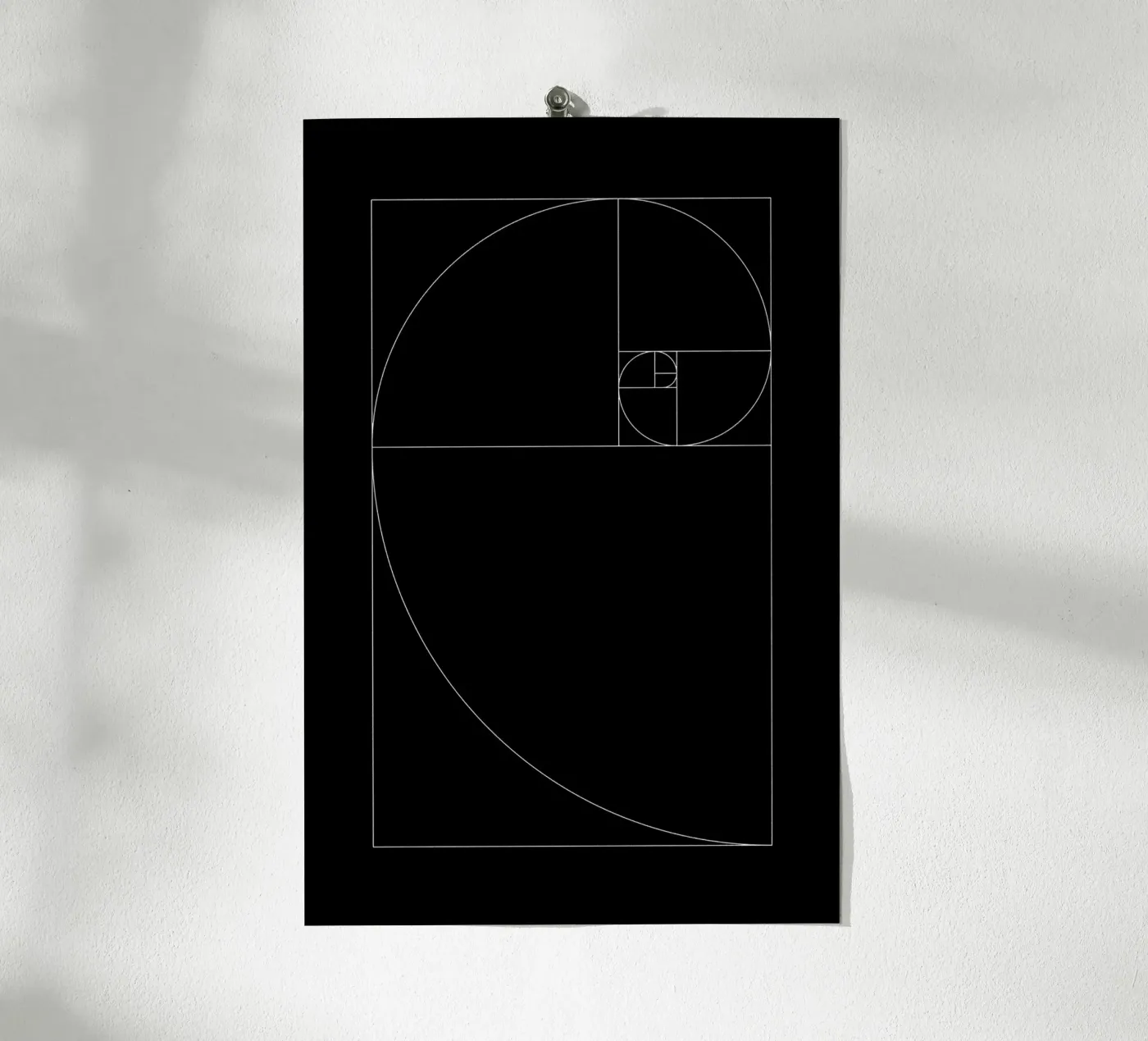 Fibonacci black poster van Apolo Prints