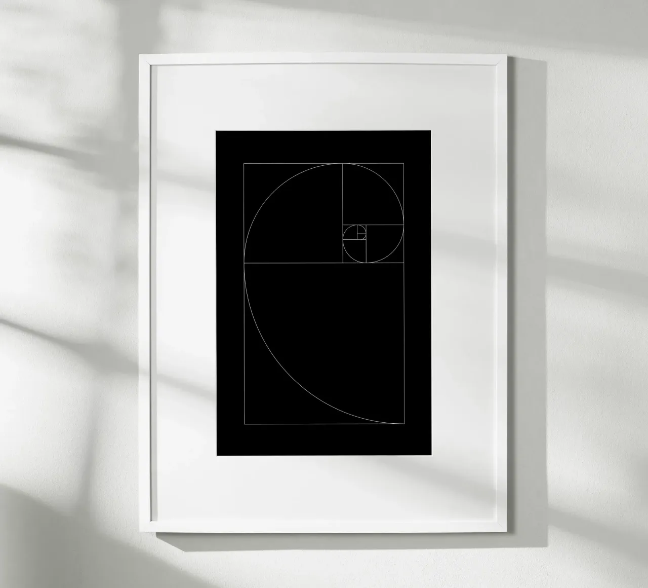 Fibonacci black poster da apoloprints