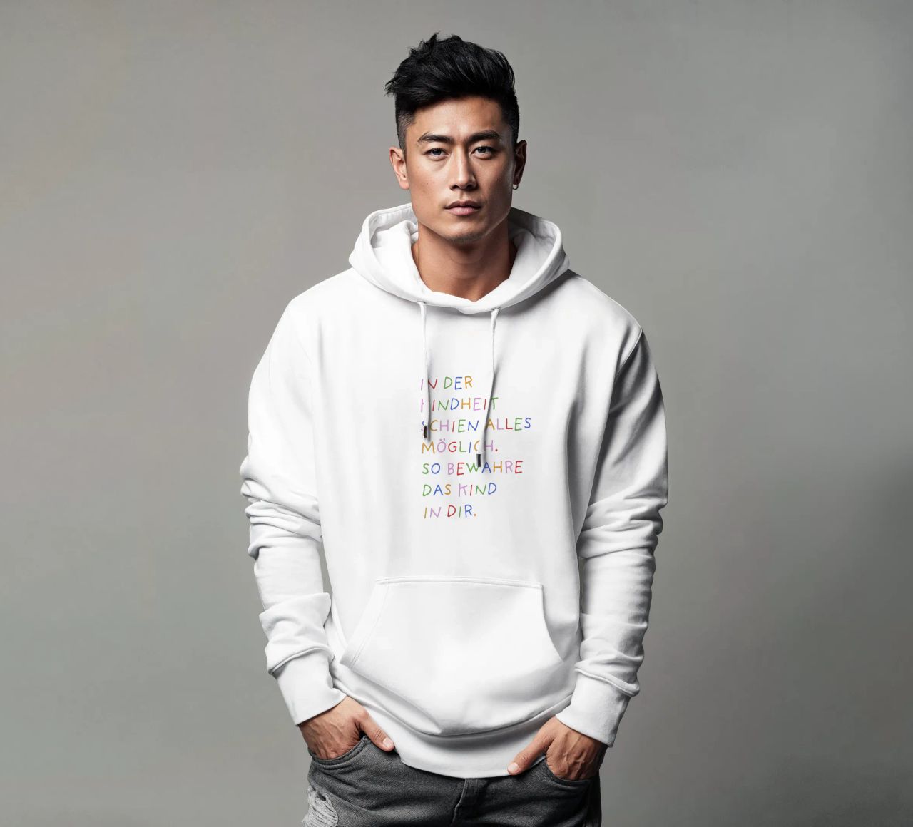 Bewahre das Kind in dir felpa con cappuccio da Ohkimiko