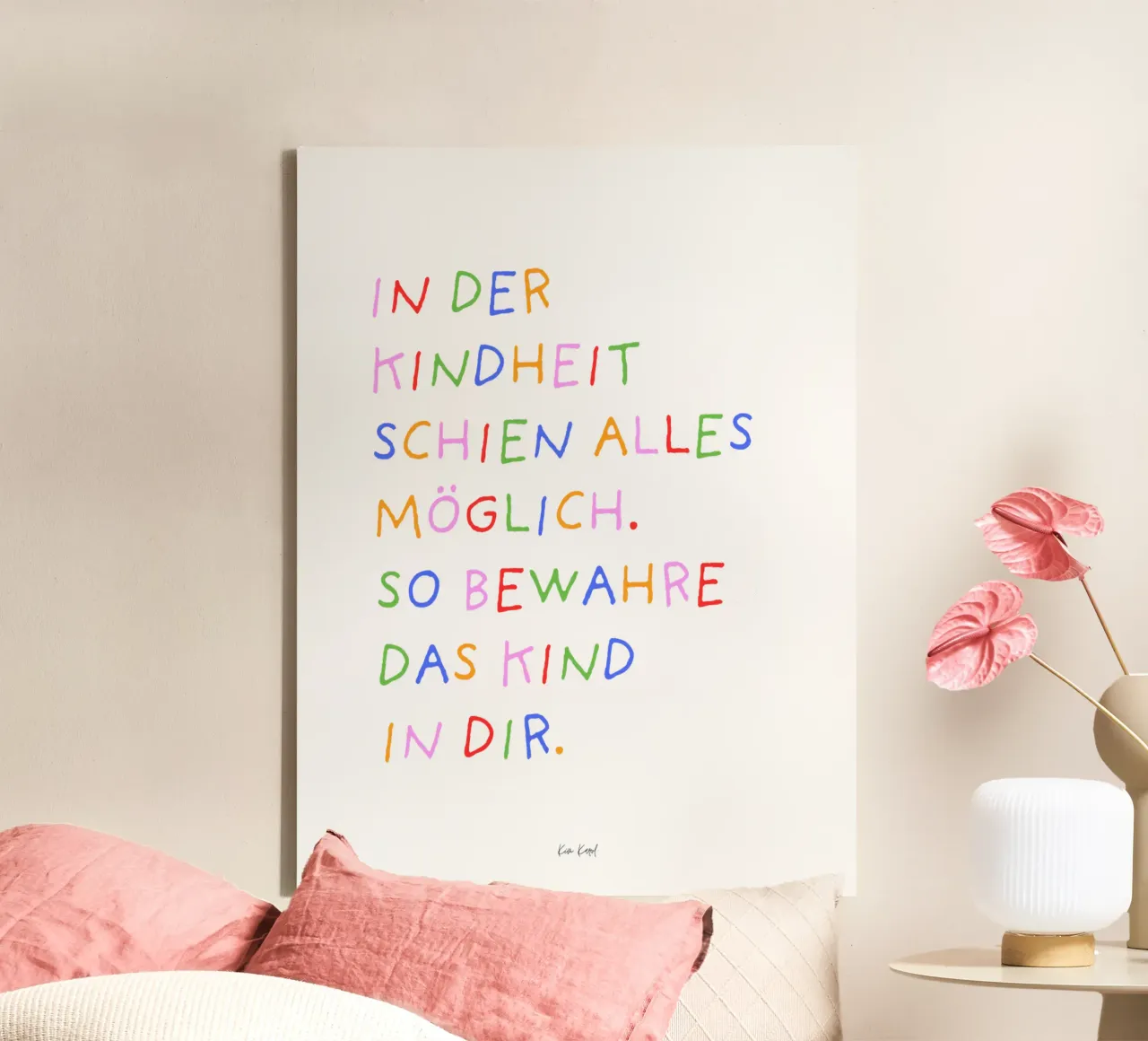 Bewahre das Kind in dir canvas with Floater frame by Ohkimiko